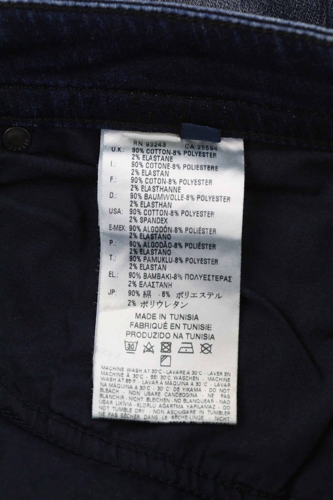 DIESEL Thavar-NE 0607U vyriški džinsai W28 Sweat Jogg Slim mėlyni, tamprūs, plėšyti 