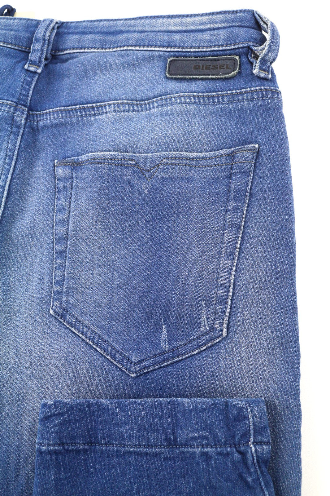 DIESEL Eazee-NE 0837T Womens Jeans W25 Sweat Jogg Boyfriend Cropped Blue Stretch