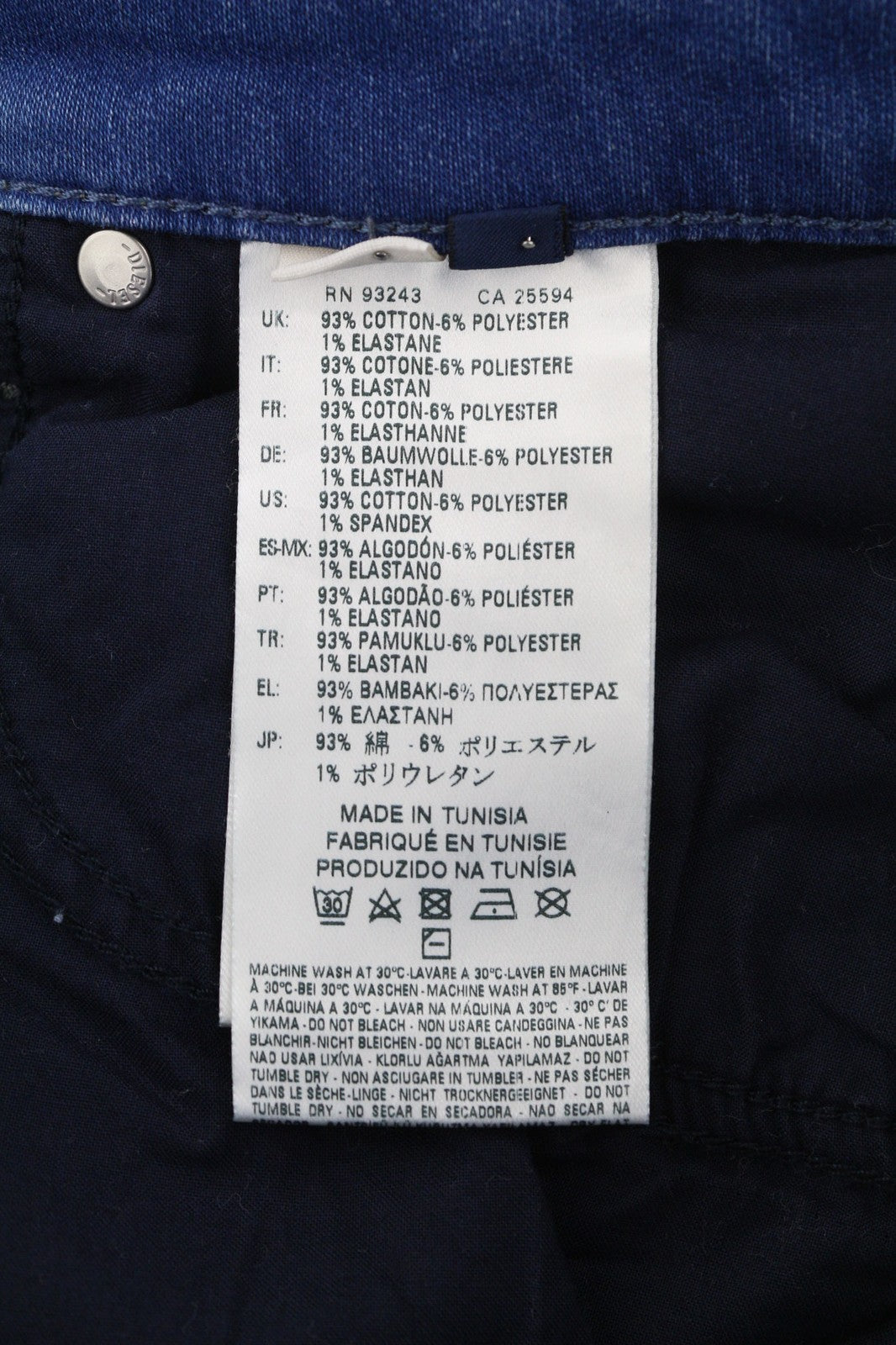 DIESEL Eazee-NE 0837T Womens Jeans W25 Sweat Jogg Boyfriend Cropped Blue Stretch