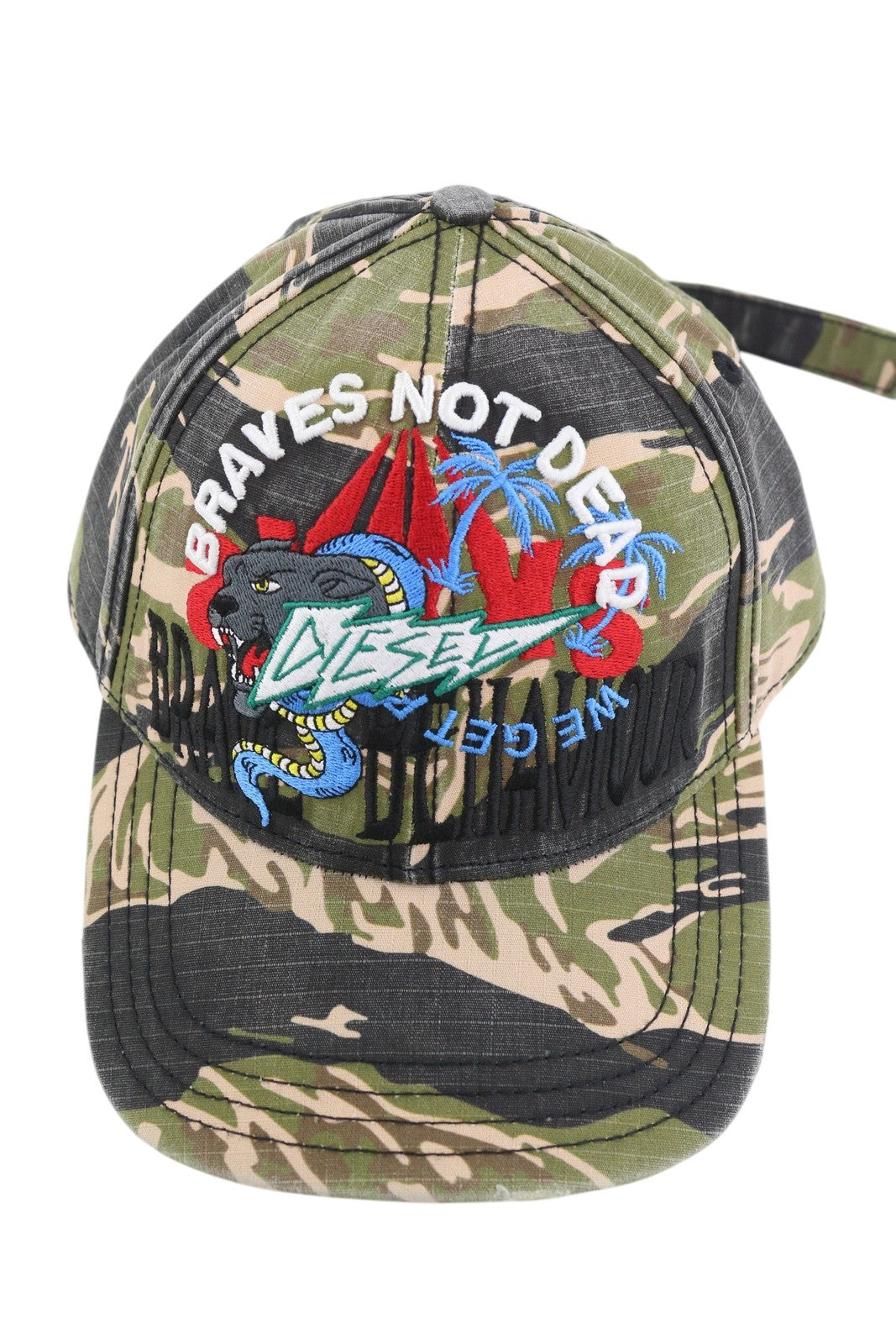 DIESEL C-Ripca vyriška kepurė OS kamufliažinis raštas beisbolo siuvinėta medvilnė unisex 