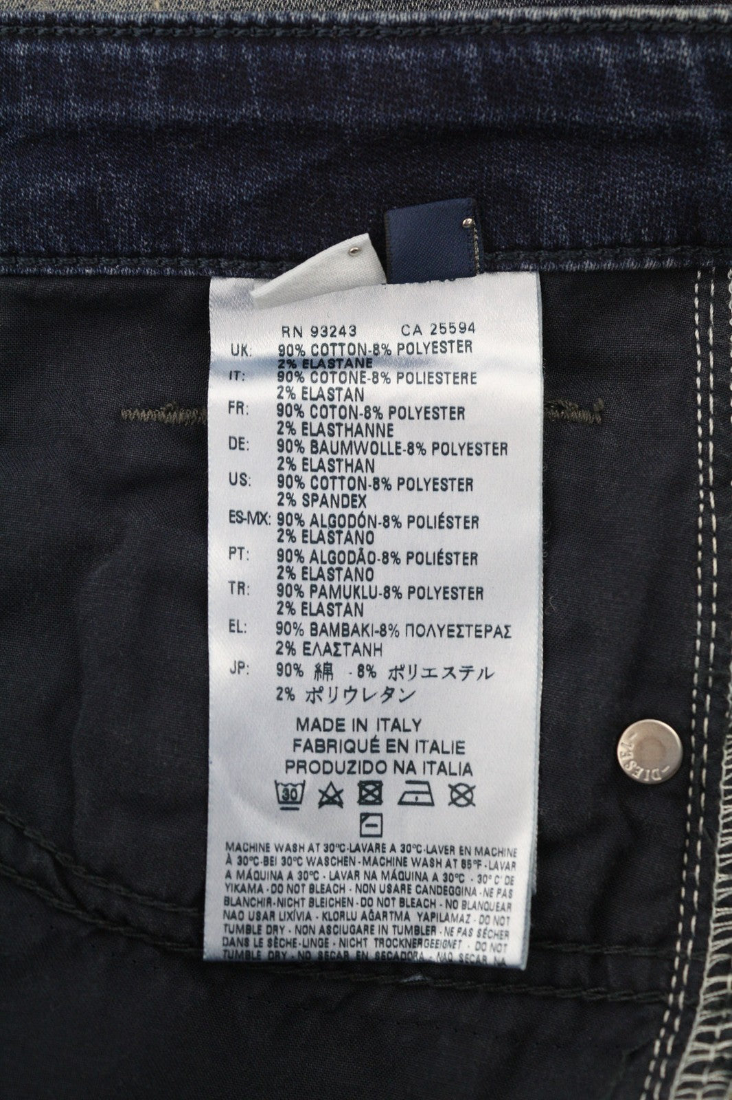 DIESEL Eazee-NE 0662K Womens Jeans W25 Sweat Jogg Boyfriend Cropped Blue Stretch