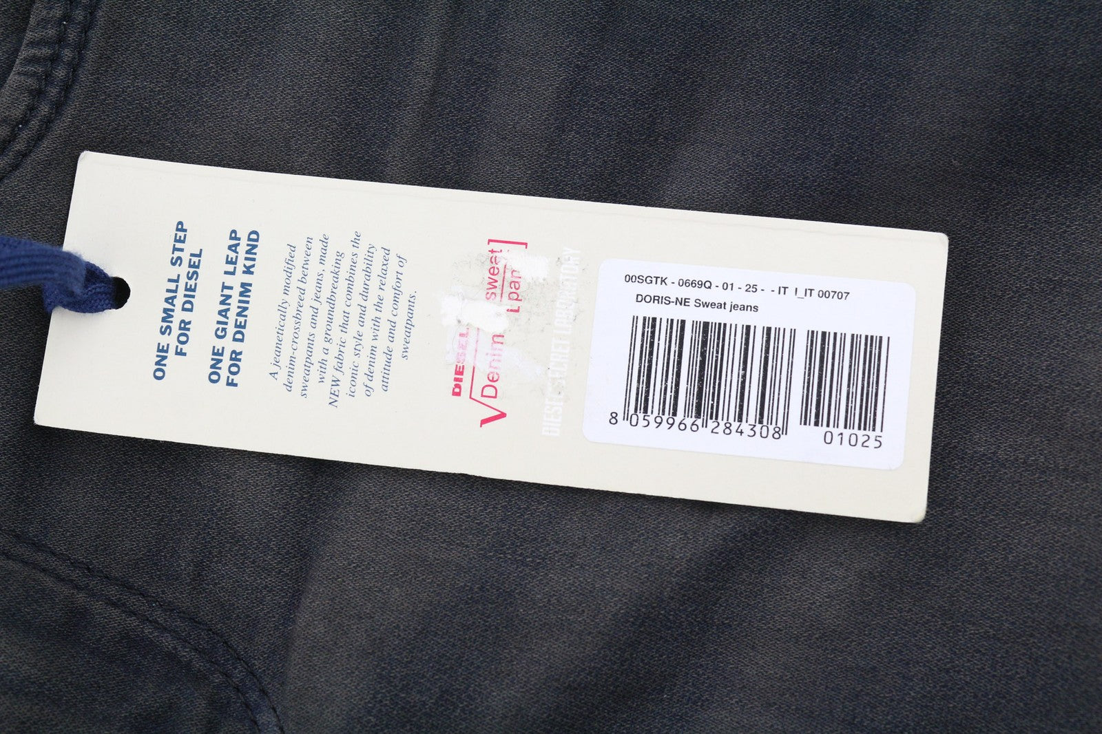 DIESEL Doris-NE 0669Q Womens Jeans W25 Sweat Jogg Slim Skinny Blue Stretchy