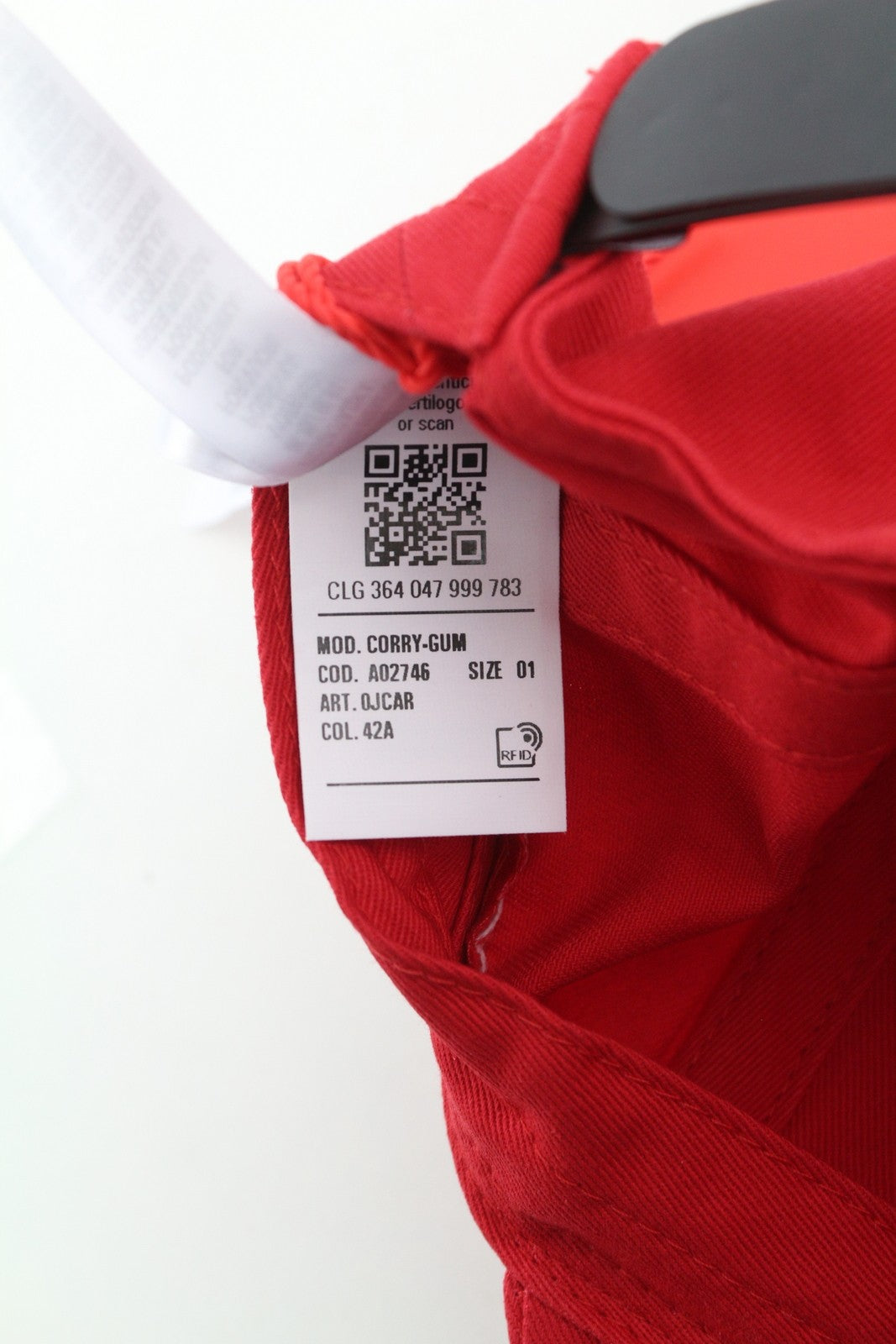 DIESEL Corry-Gum vyriška kepurė OS raudona beisbolo medvilnė visiems metų laikams logotipas laisvalaikio unisex 