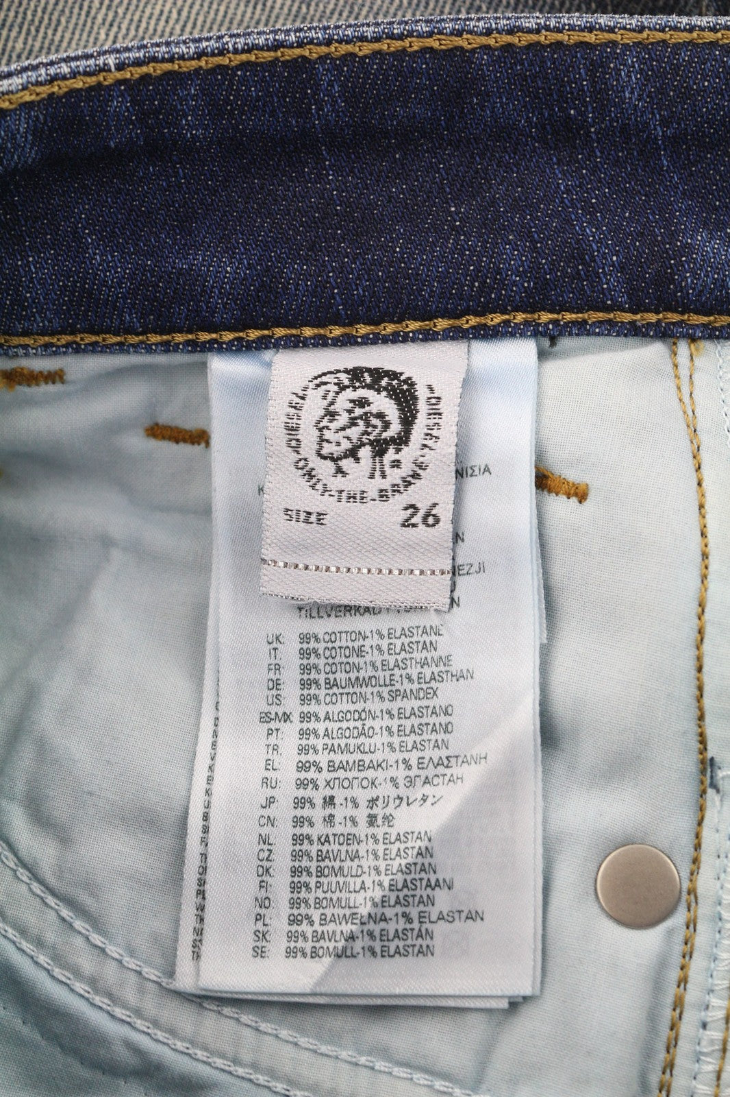 DIESEL D-Joy Z9A05 Womens Jeans W26/L32 Slim Blue Stretchy Washed 5-Pocket