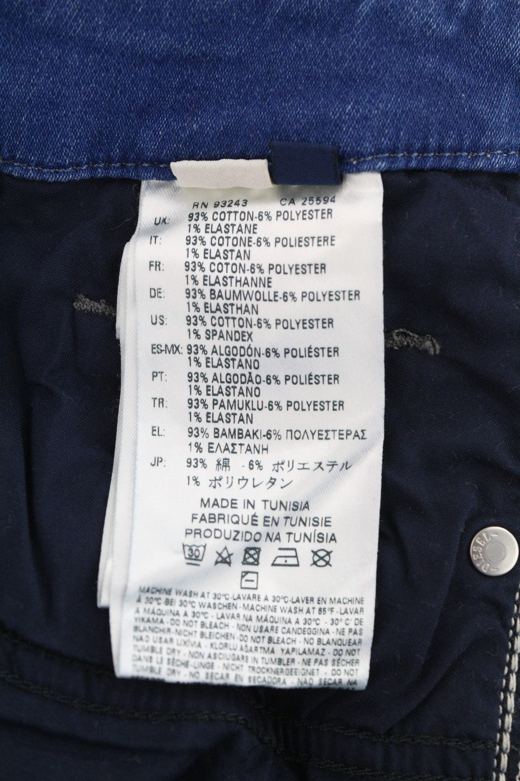 DIESEL Grupee-NE 0837T Womens Jeans W25 Sweat Jogg Super Slim Skinny Blue Wash