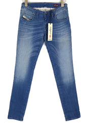 DIESEL Grupee-NE 0837T Womens Jeans W27 Sweat Jogg Super Slim Skinny Blue