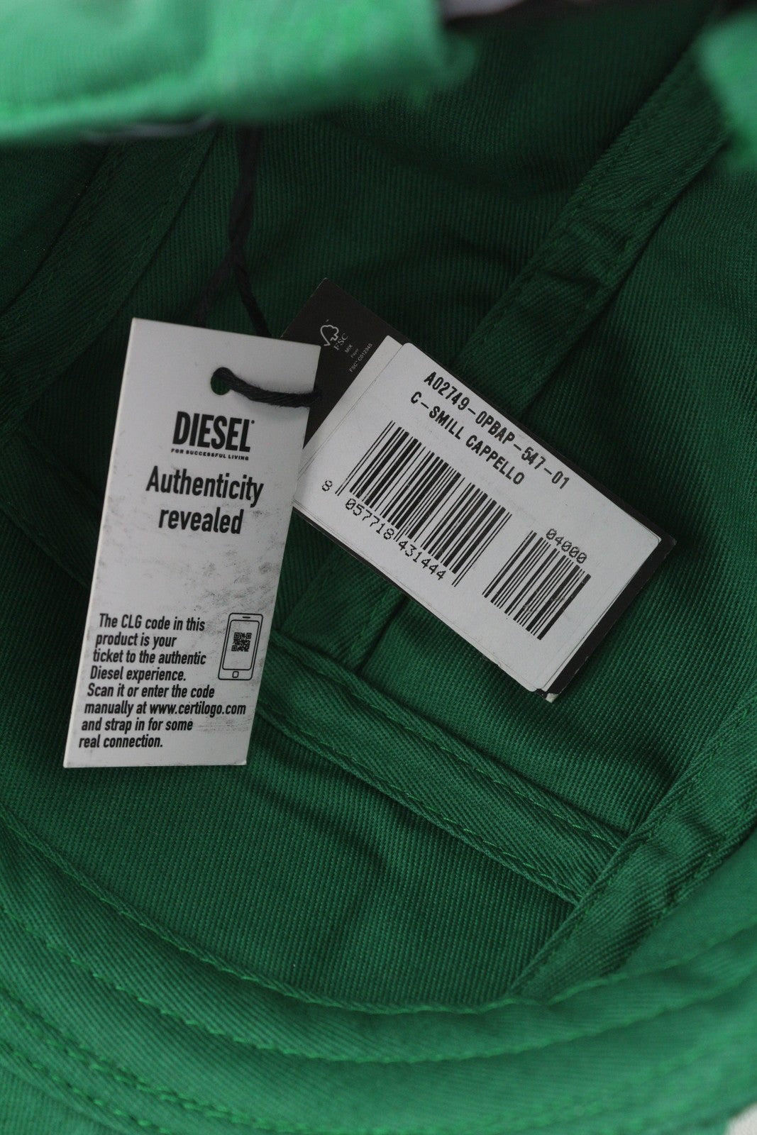 DIESEL C-Smill vyriška kepurė su žalia beisbolo imitacija, siuvinėta visiems metų laikams, laisvalaikio ir unisex stiliaus. 