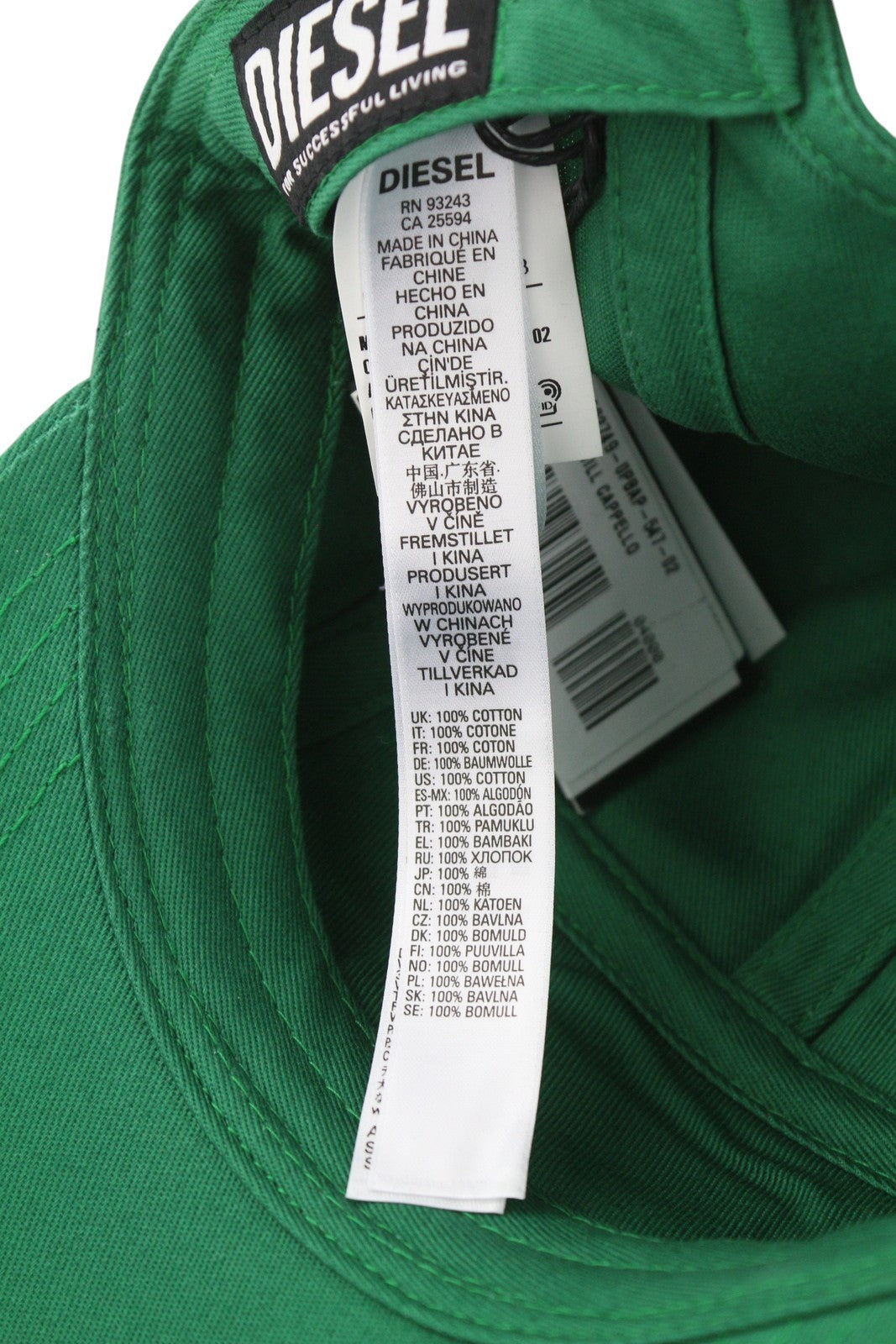 DIESEL C-Smill vyriška kepurė su žalia beisbolo imitacija, siuvinėta visiems metų laikams, laisvalaikio ir unisex stiliaus. 