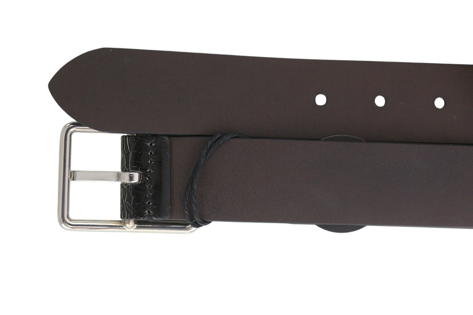 DIESEL B-Photo vyriškas diržas, 95 cm, juodas, odinis, sidabro spalvos sagtis, dvipusis logotipas