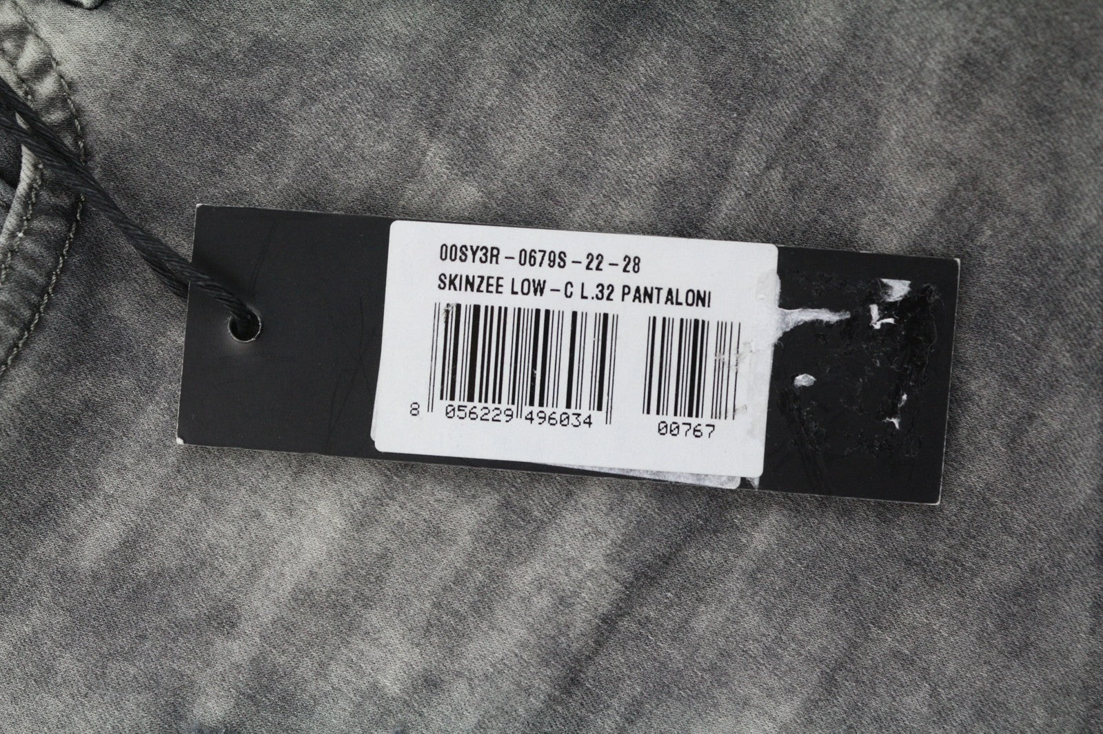 DIESEL Skinzee Low-C 0679S Womens Jeans W28/L32 Slim Skinny Grey Stretch RRP€200