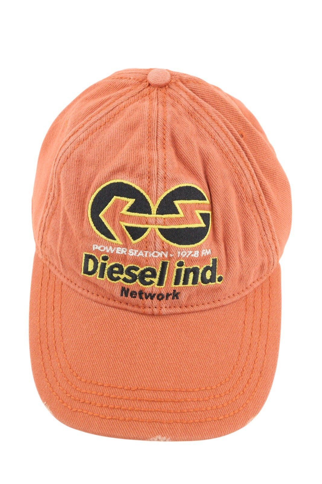 DIESEL C-Syom Men Cap OS Mid Orange Baseball Embroidered Logo Cotton Logo Unisex
