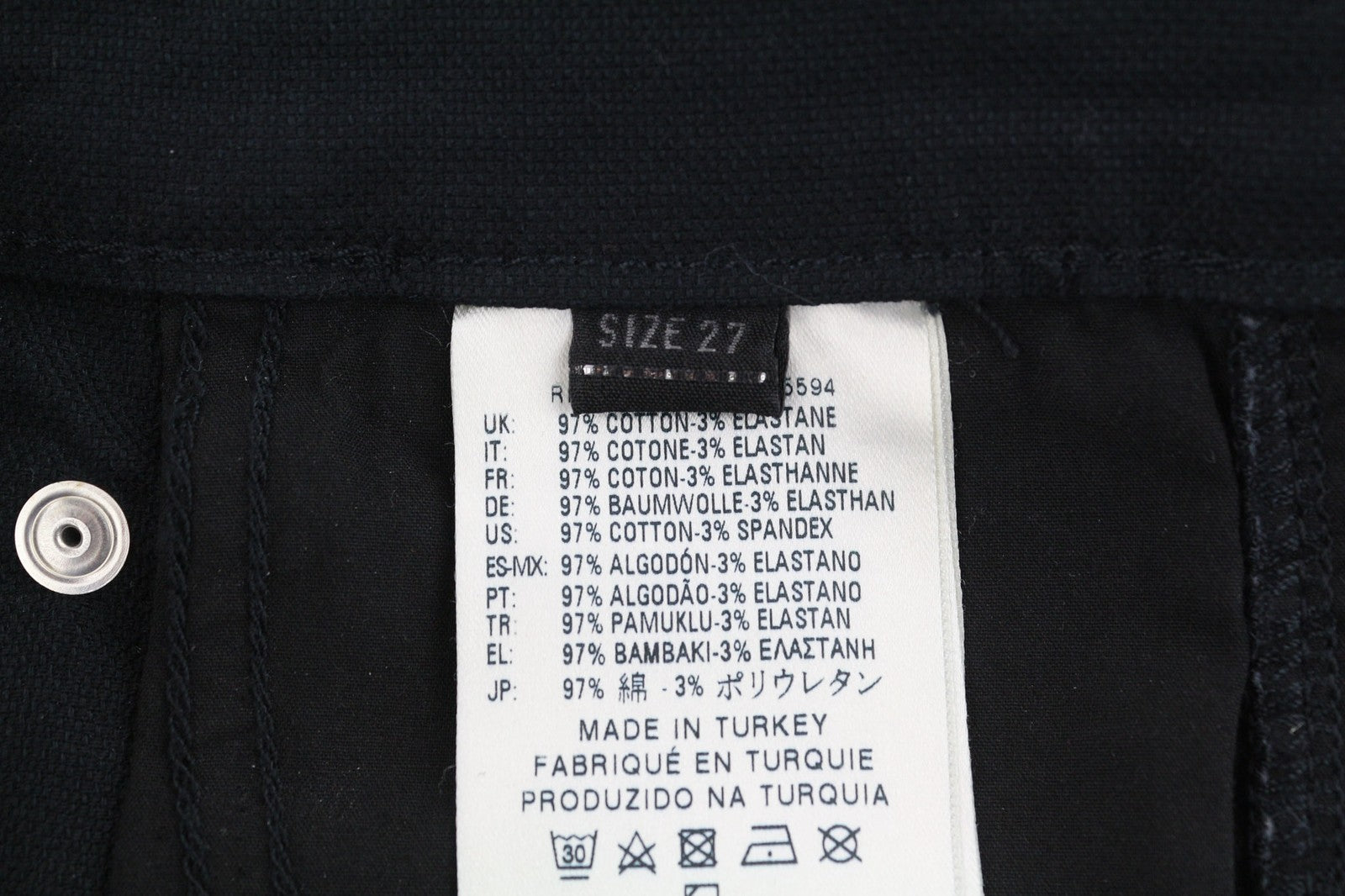 DIESEL P-Amal 00SJLC 0GAJK moteriškos kelnės W27 aptemptos juodos tamprios užtrauktuko detalės 