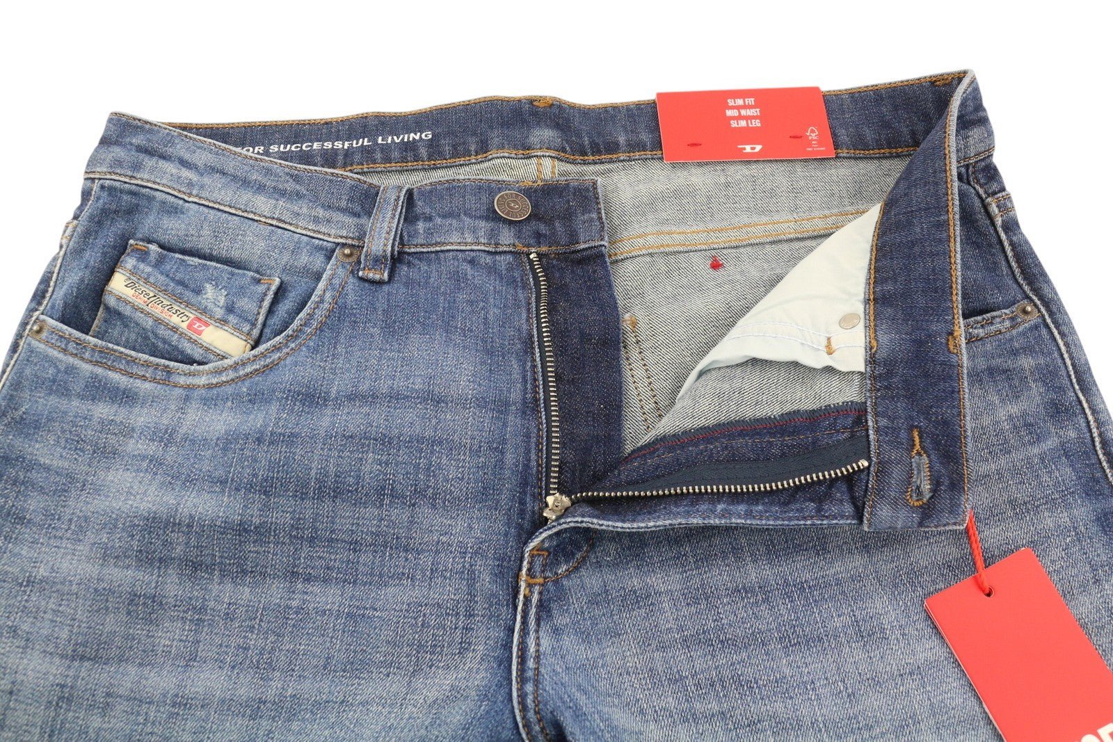 DIESEL 2019 D-Strukt 0DQAE Men Jeans W33/L34 Slim  Zip Fly Fade Effect RRP€175