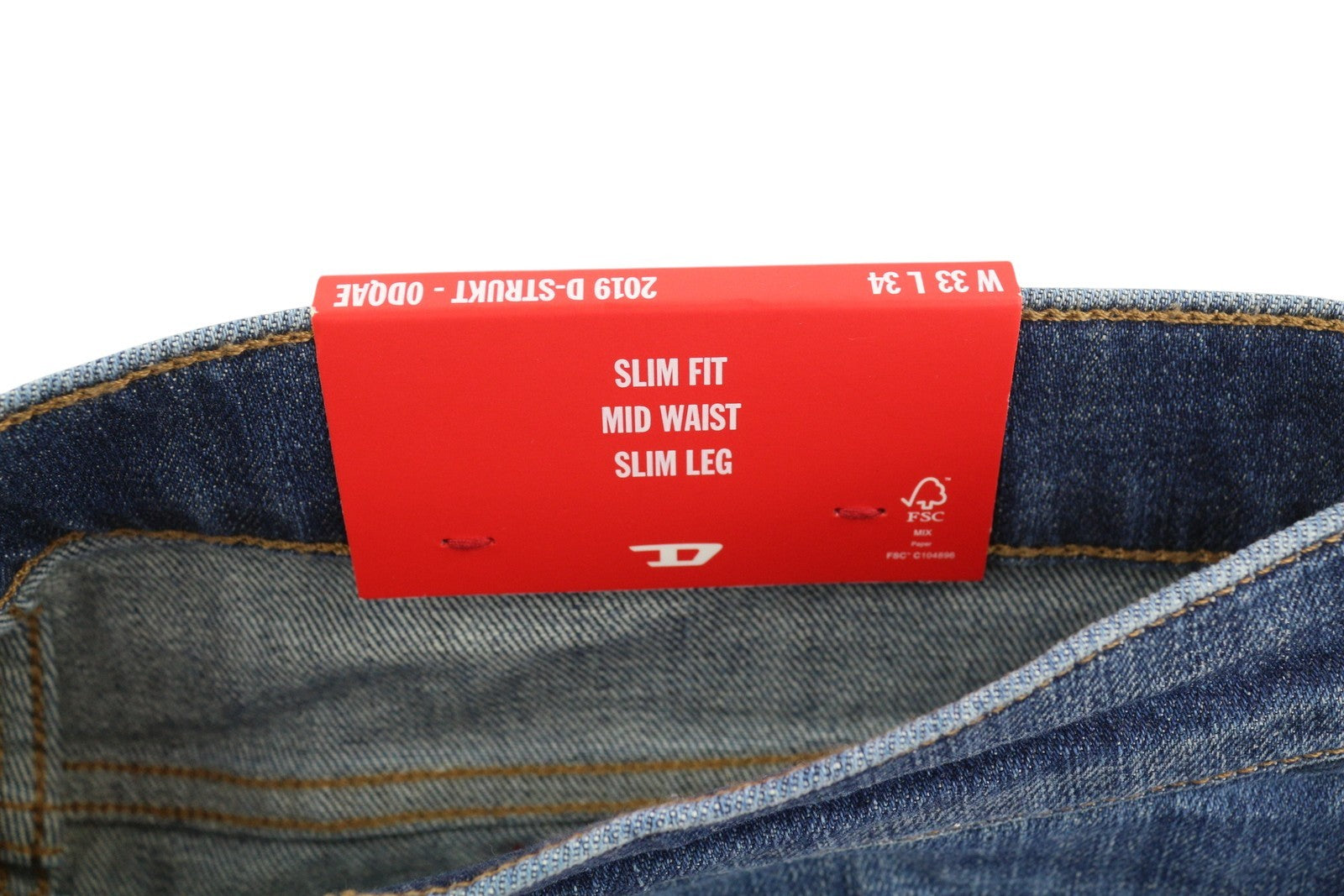 DIESEL 2019 D-Strukt 0DQAE Men Jeans W33/L34 Slim  Zip Fly Fade Effect RRP€175