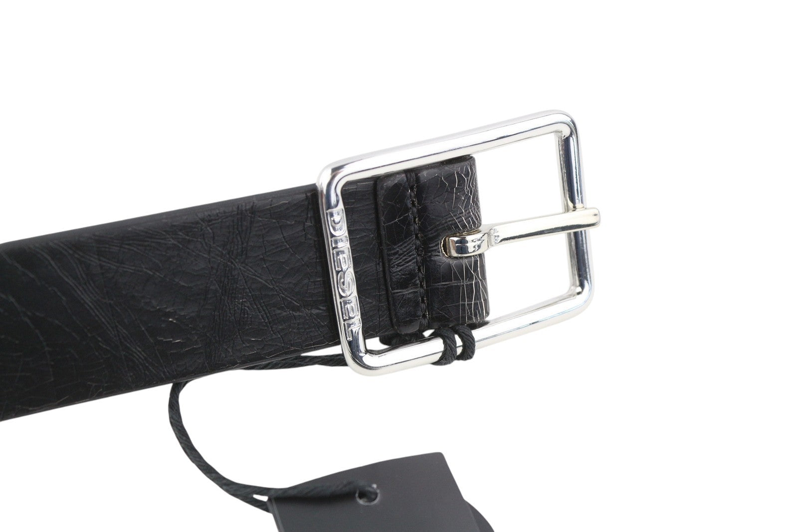 DIESEL B-Photo Men Belt 95 CM Black Leather Reversible Buckle Closure Casual