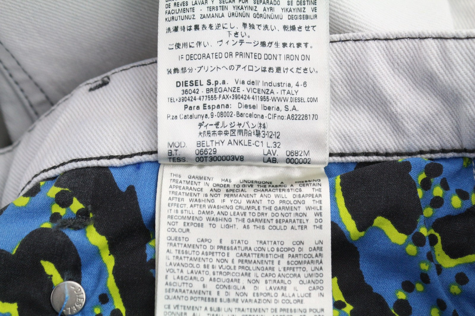 DIESEL Belthy Ankle-C1 0682M Womens Jeans W23/L32 Slim Straight Blue Stretchy