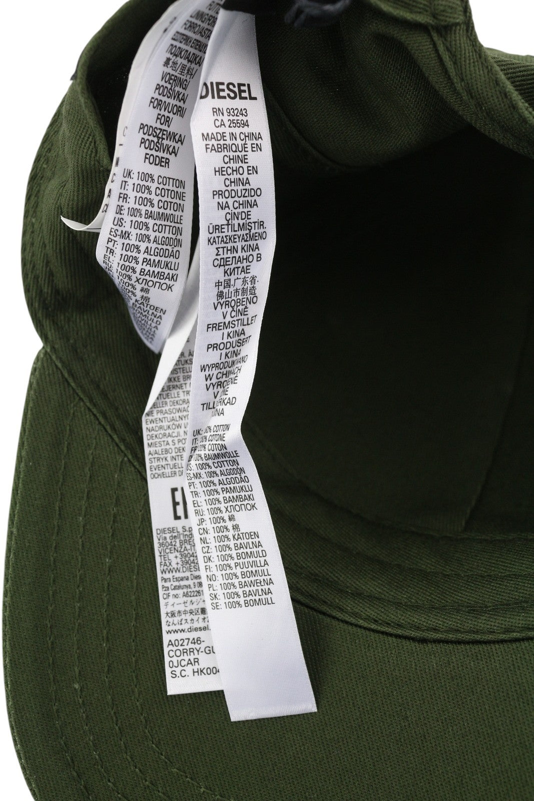 DIESEL Corry-Gum vyriška kepurė su beisbolo žalia medvilnine priekine logotipu visiems metų laikams, RRP70 