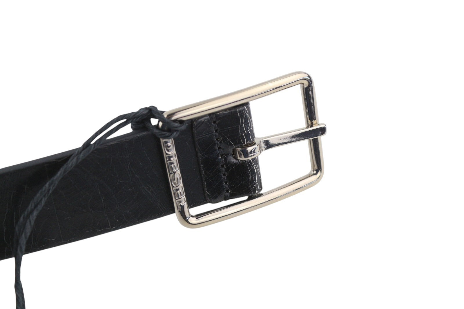 DIESEL B-Photo Men Belt 95 CM Reversible Leather Silver Tone Buckle Closure Dark