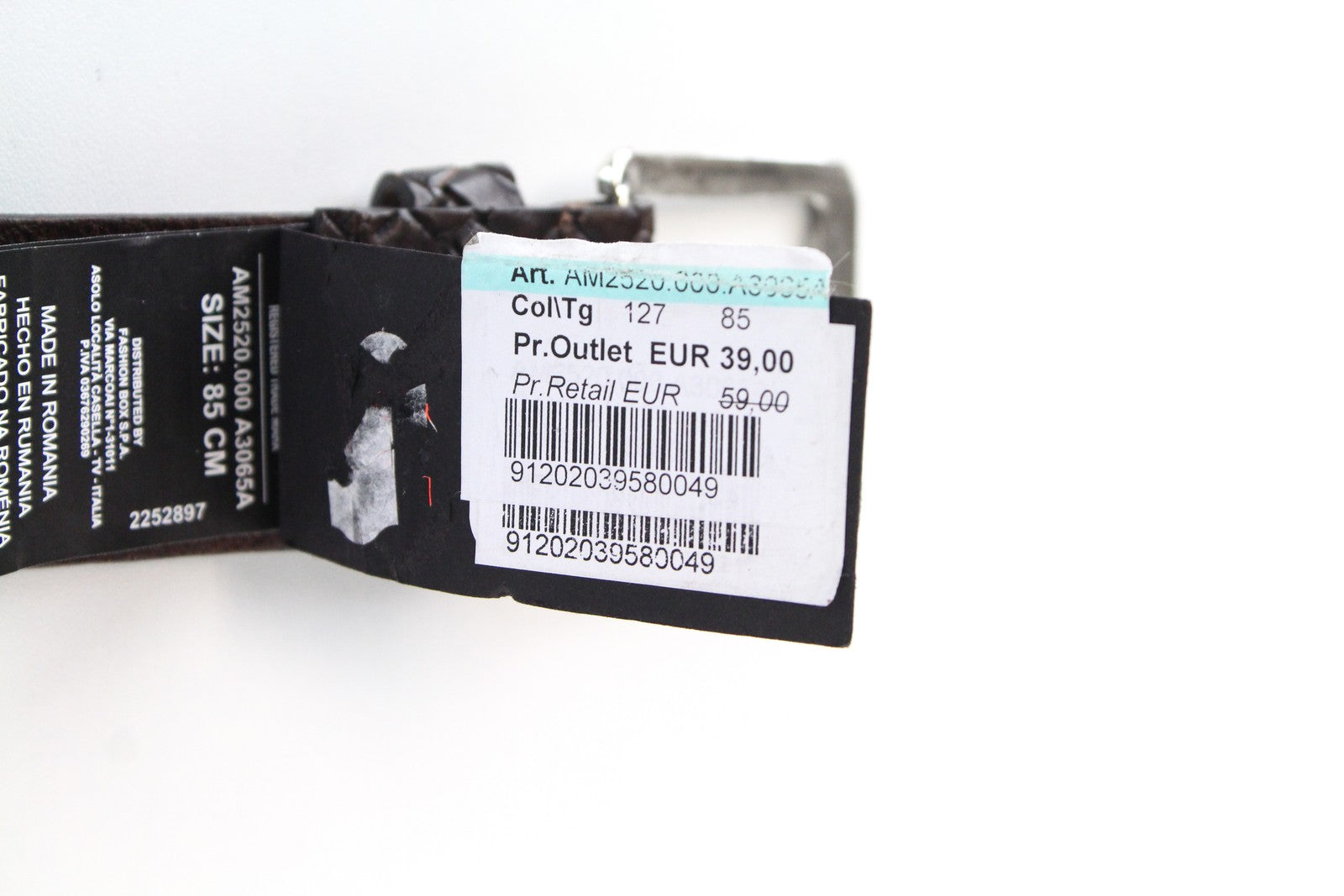 REPLAY vyriškas 85 CM rudas grynos odos diržas su sendinto metalo sagtimi laisvalaikiui 