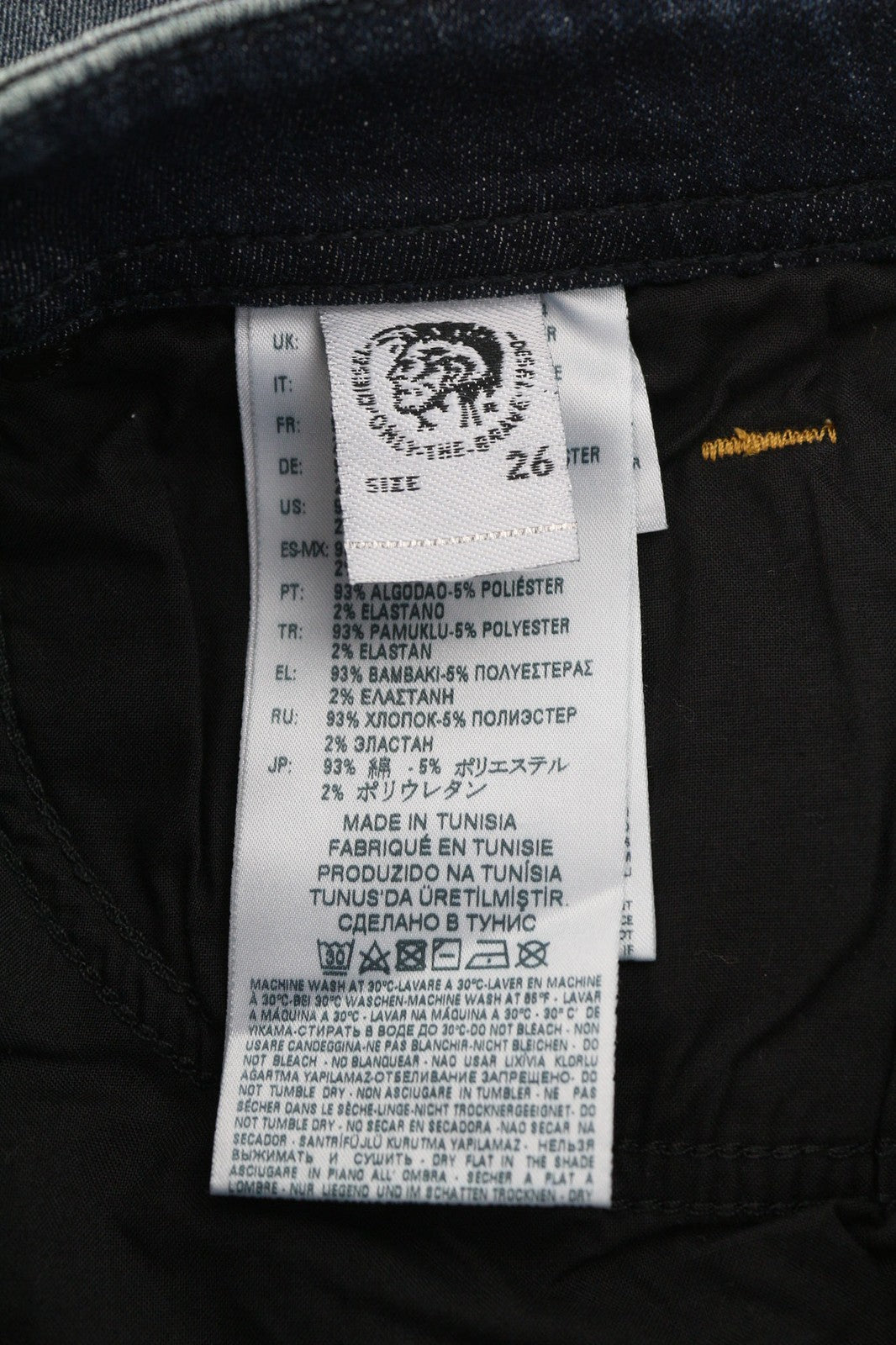 DIESEL Thommer-T 087AI vyriški džinsai W26 Sweat Jogg Slim Distressed mėlyna, elastinga 