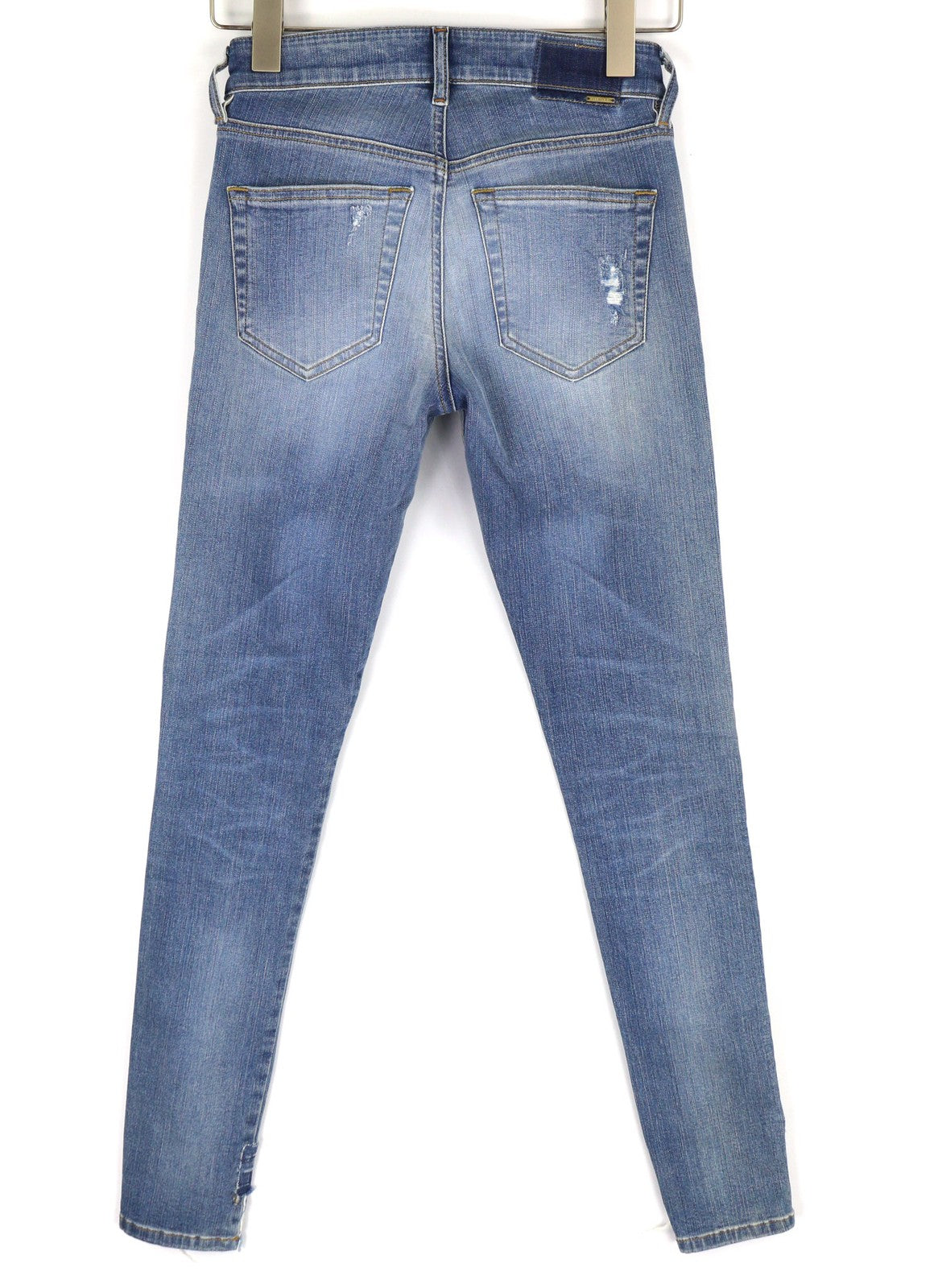 DIESEL Slandy 086AH Womens Jeans W25/L32 Super Slim Skinny Blue Stretchy Ripped
