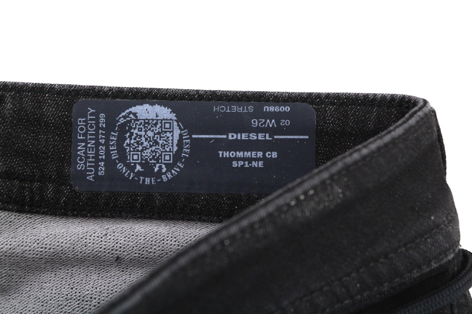 DIESEL Thommer CB-SP1-NE 0098U Vyriški džinsai W26 Sweat Jogg padengta plona juoda 