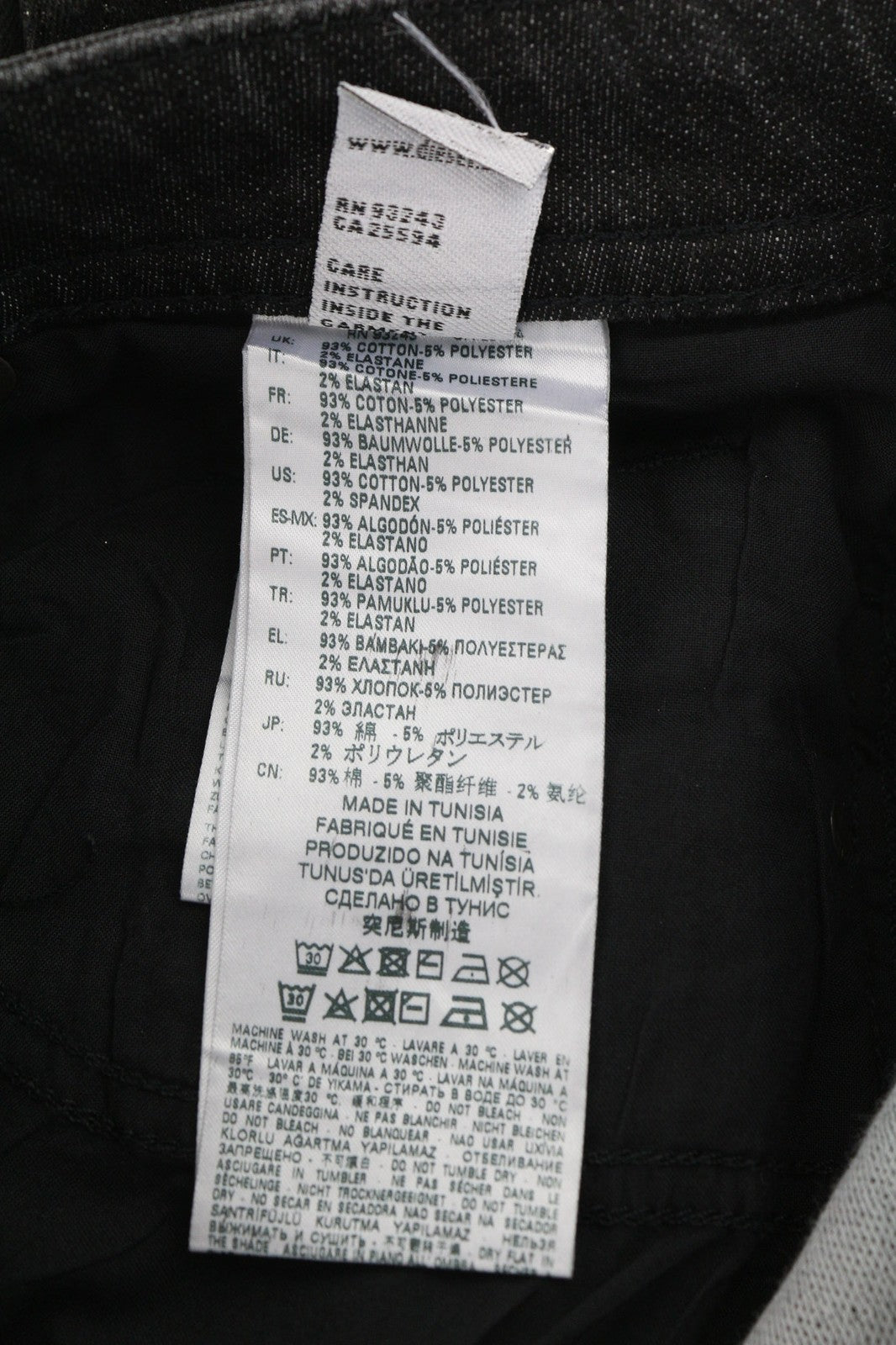 DIESEL Thommer CB-SP1-NE 0098U Vyriški džinsai W26 Sweat Jogg padengta plona juoda 