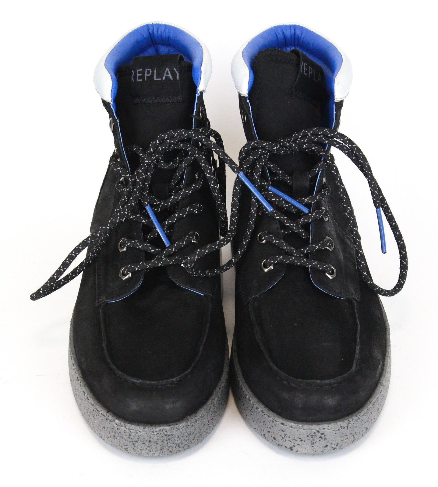 REPLAY vyriški juodi pilki aukštakulniai laisvalaikio batai su raišteliais, EU42, juodi, pilki 