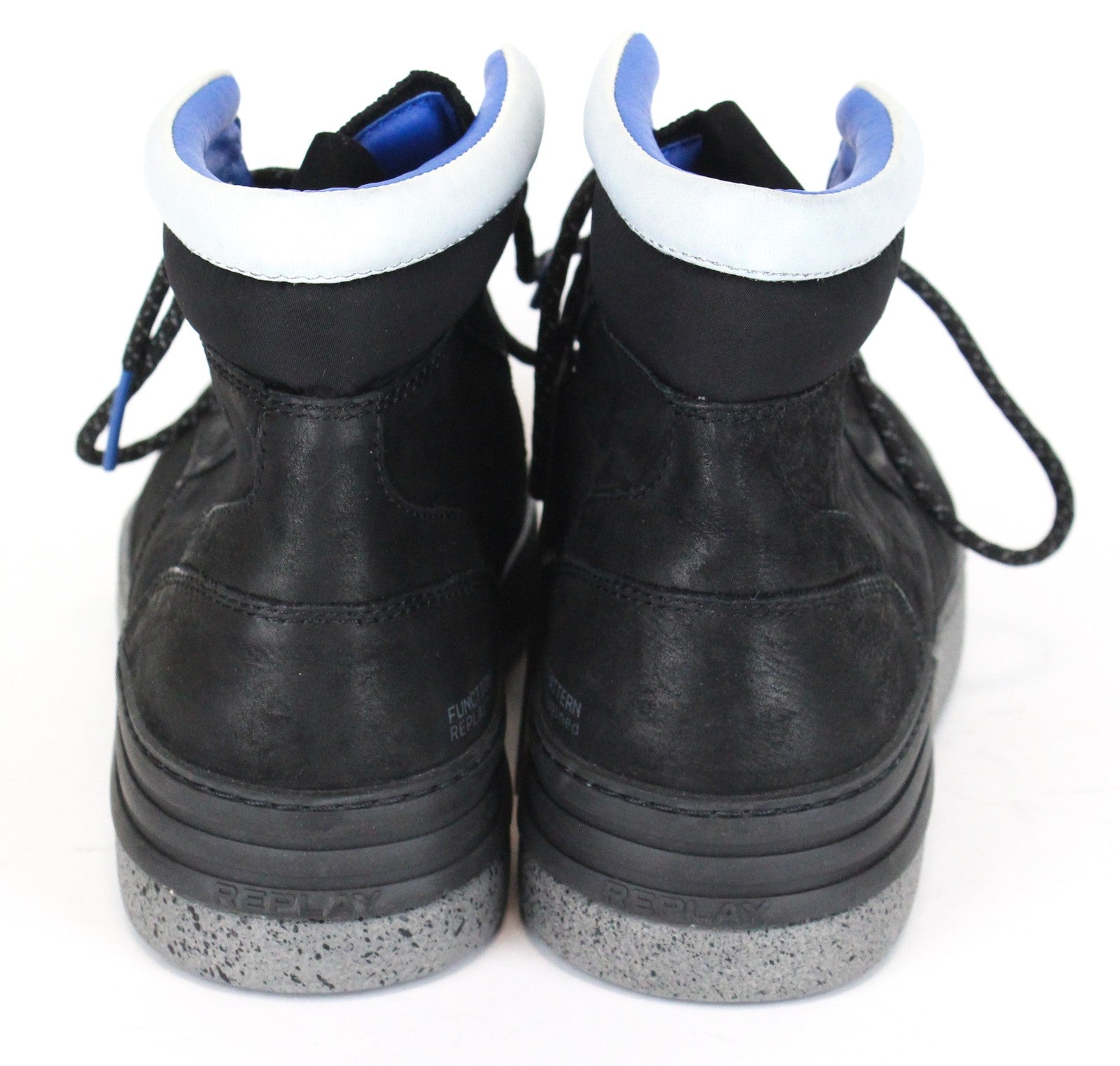 REPLAY vyriški juodi pilki aukštakulniai laisvalaikio batai su raišteliais, EU42, juodi, pilki 