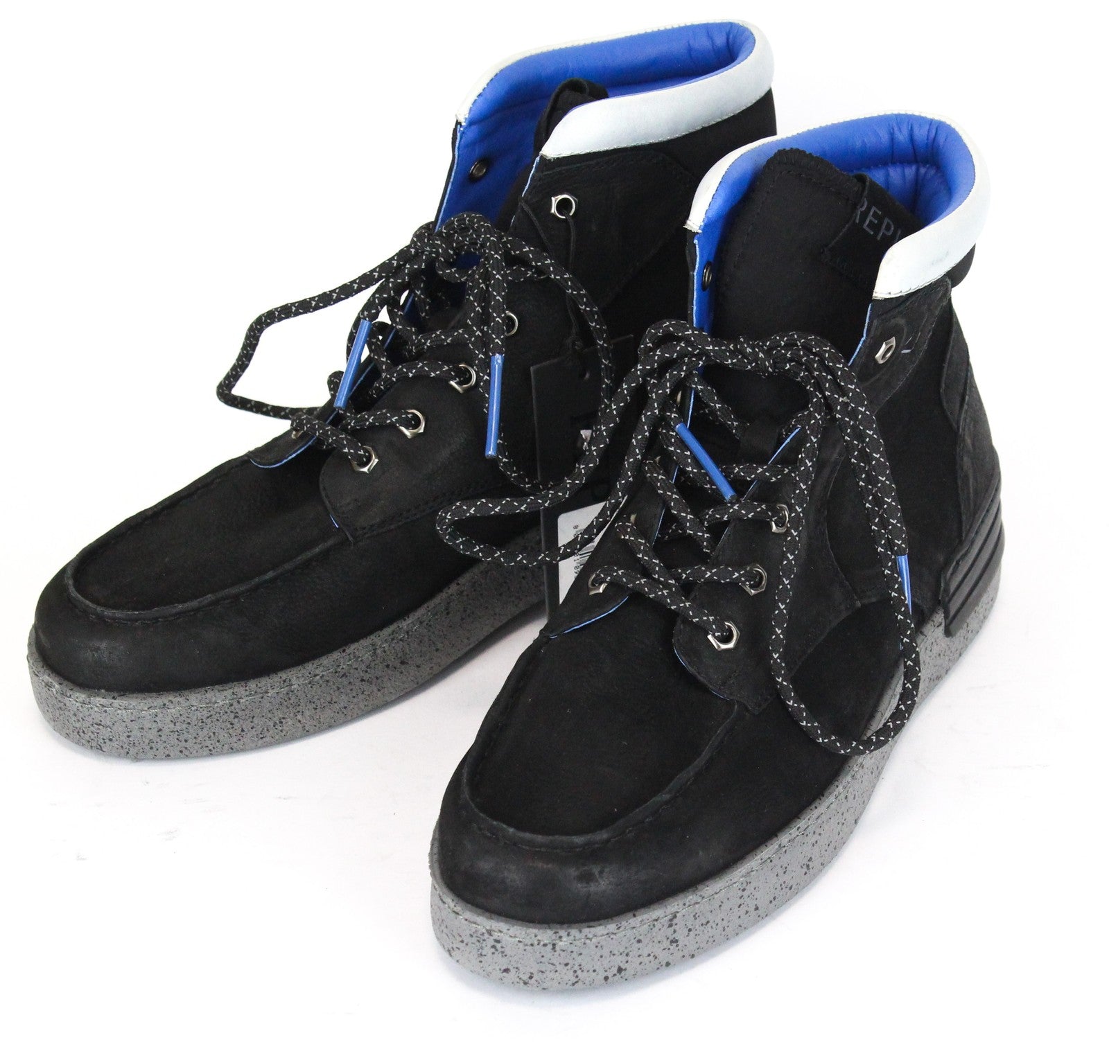 REPLAY vyriški juodi pilki aukštakulniai laisvalaikio batai su raišteliais, EU42, juodi, pilki 