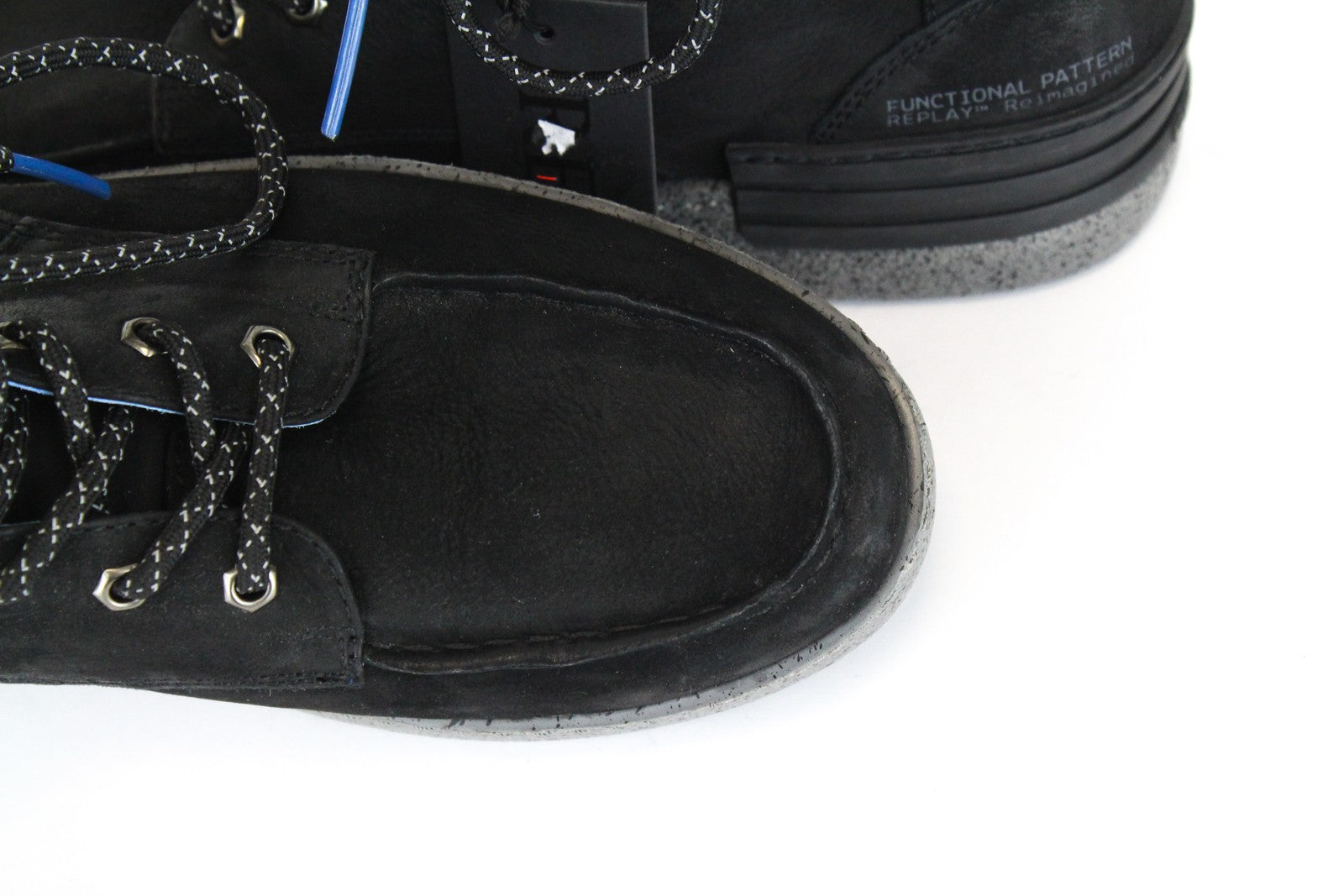 REPLAY vyriški juodi pilki aukštakulniai laisvalaikio batai su raišteliais, EU42, juodi, pilki 