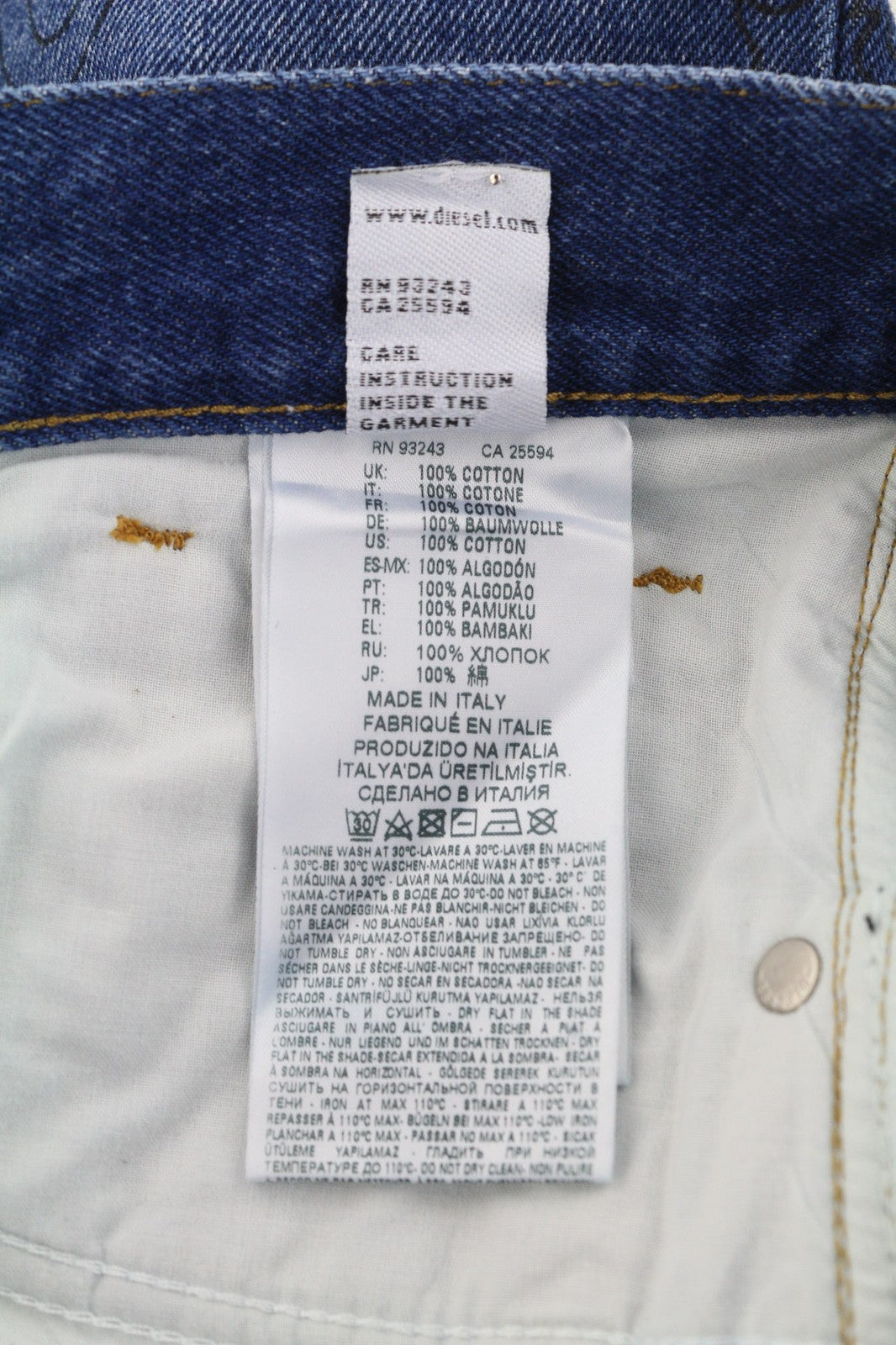 DIESEL Mharky-SP 0078S vyriški džinsai W32/L32 Slim Skinny mėlyni medvilniniai raštai 