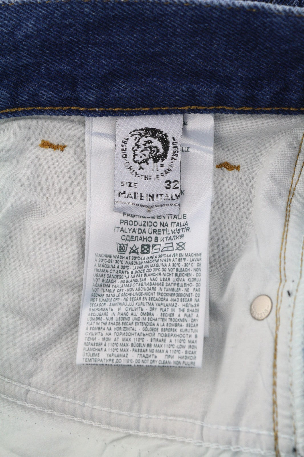 DIESEL Mharky-SP 0078S vyriški džinsai W32/L32 Slim Skinny mėlyni medvilniniai raštai 