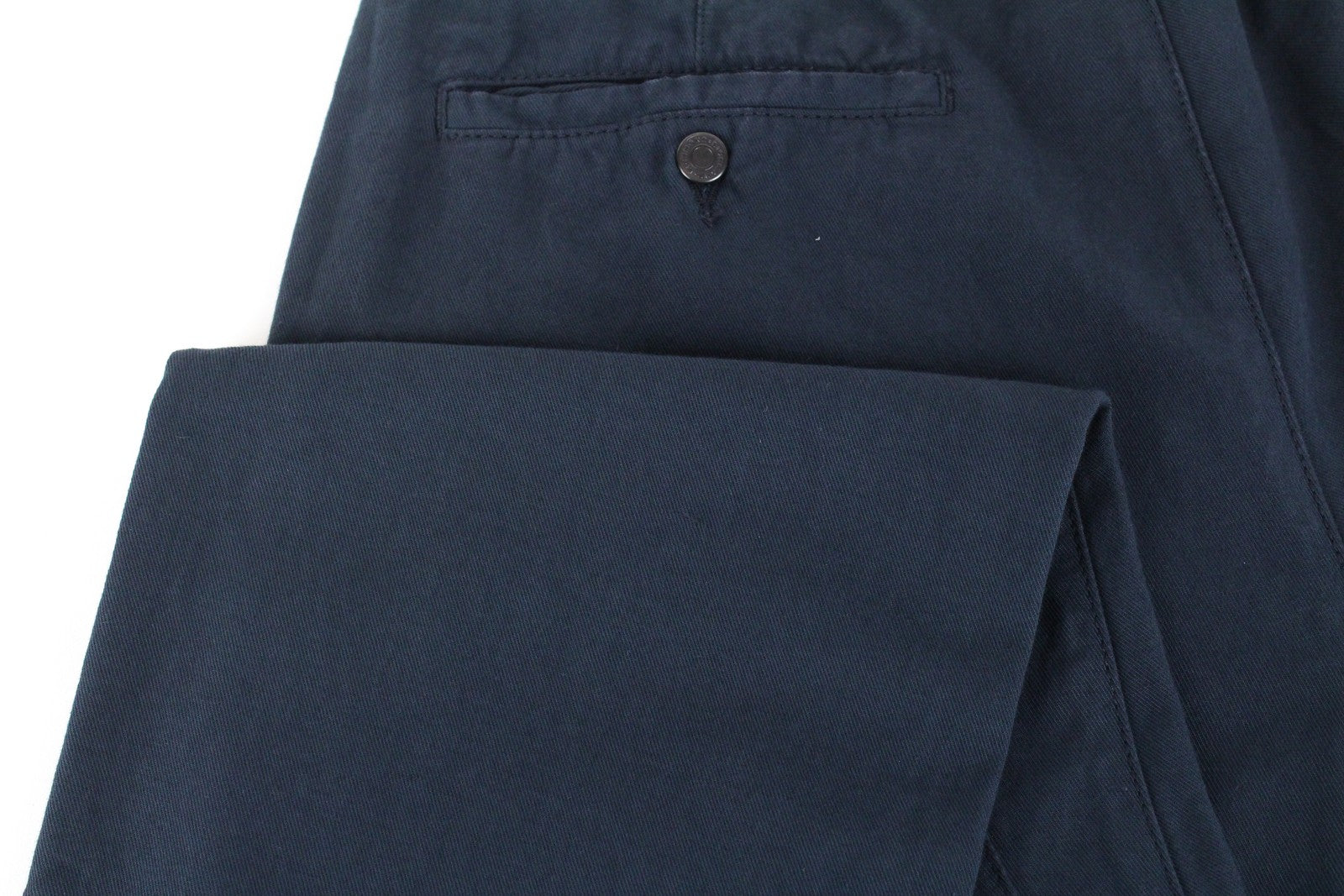 RICHMOND Men's 48 Blue Loose Fit Cotton Linen Pleated Front Casual Trousers