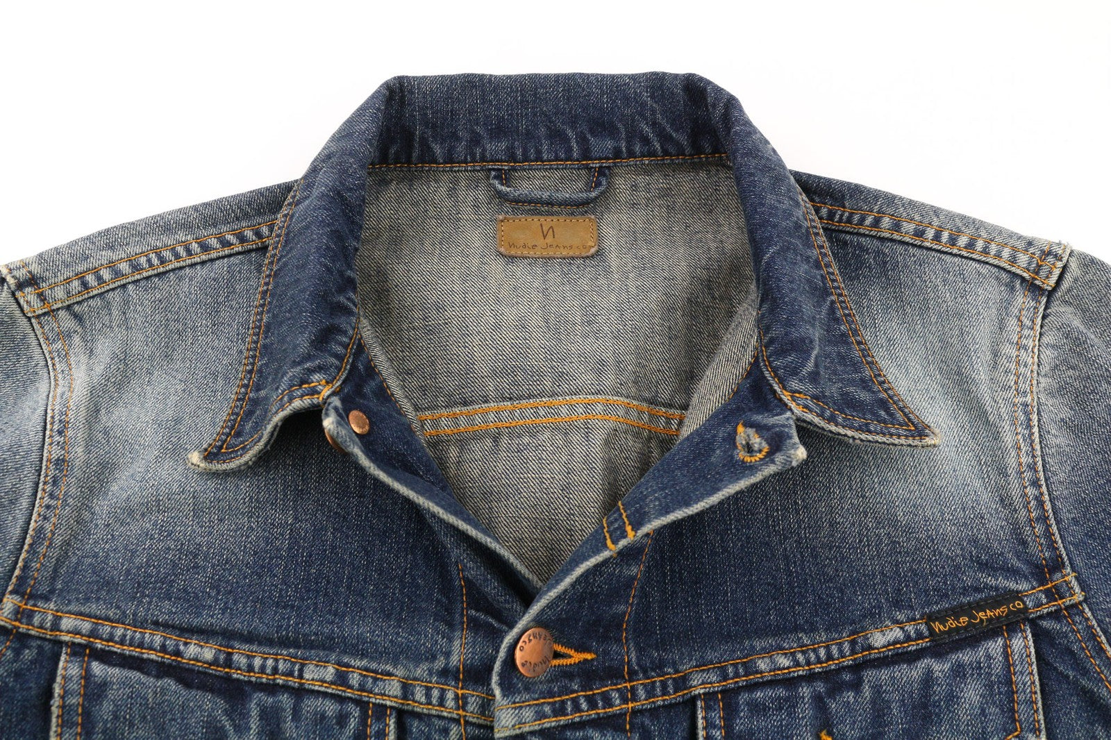 Nudie Jeans Billy Blue Friend vyriška striukė M be pamušalo, džinsinio kaklo, ekologiška 