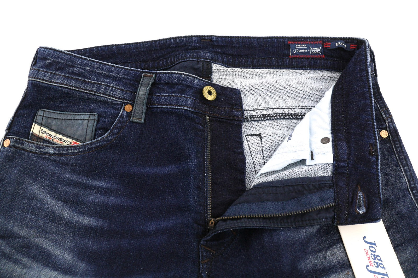 DIESEL Thavar-NE 0607U Mens Jeans W28 Sweat Jogg Slim Dark Blue Stretchy Ripped