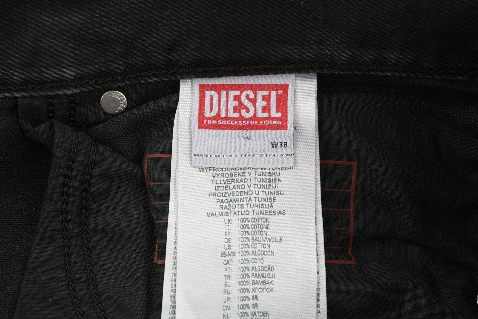 DIESEL 1995 D-SARK 09B88 vyriški džinsai W38/L32 Slim tiesūs juodi RRP 185 € 