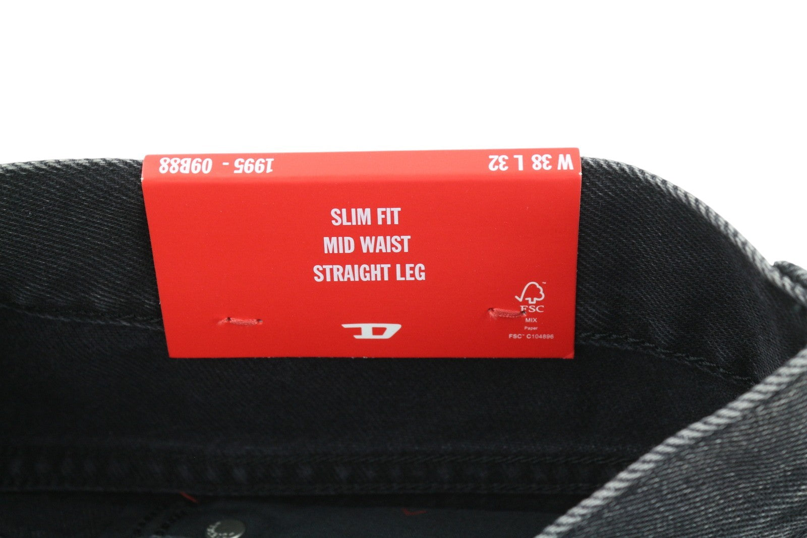 DIESEL 1995 D-SARK 09B88 vyriški džinsai W38/L32 Slim tiesūs juodi RRP 185 € 