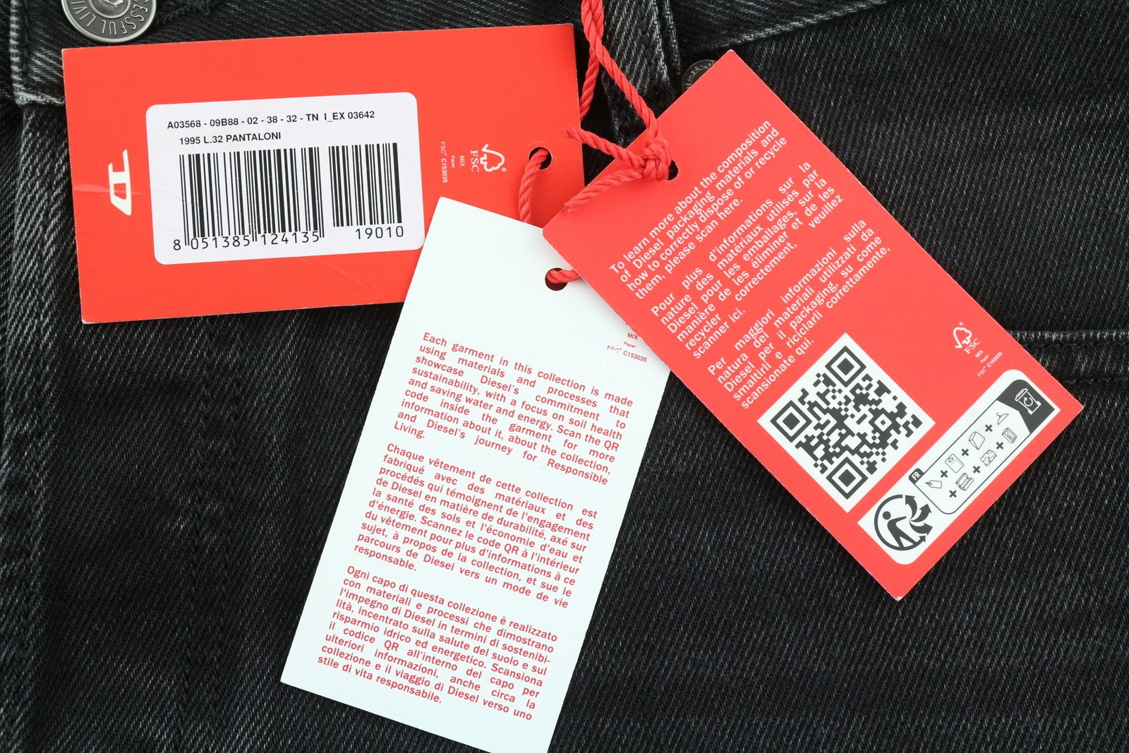 DIESEL 1995 D-SARK 09B88 vyriški džinsai W38/L32 Slim tiesūs juodi RRP 185 € 