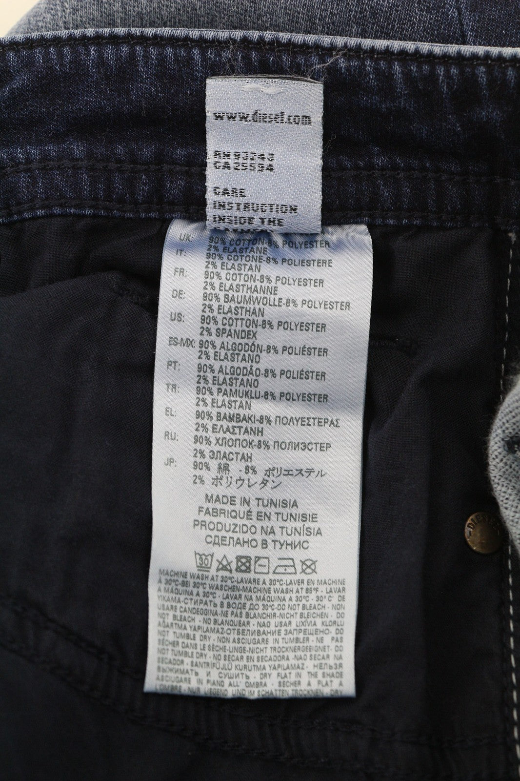 DIESEL Thommer CB-NE 0699Z Vyriški džinsai W28 Sweat Jogg Slim Blue elastingi 