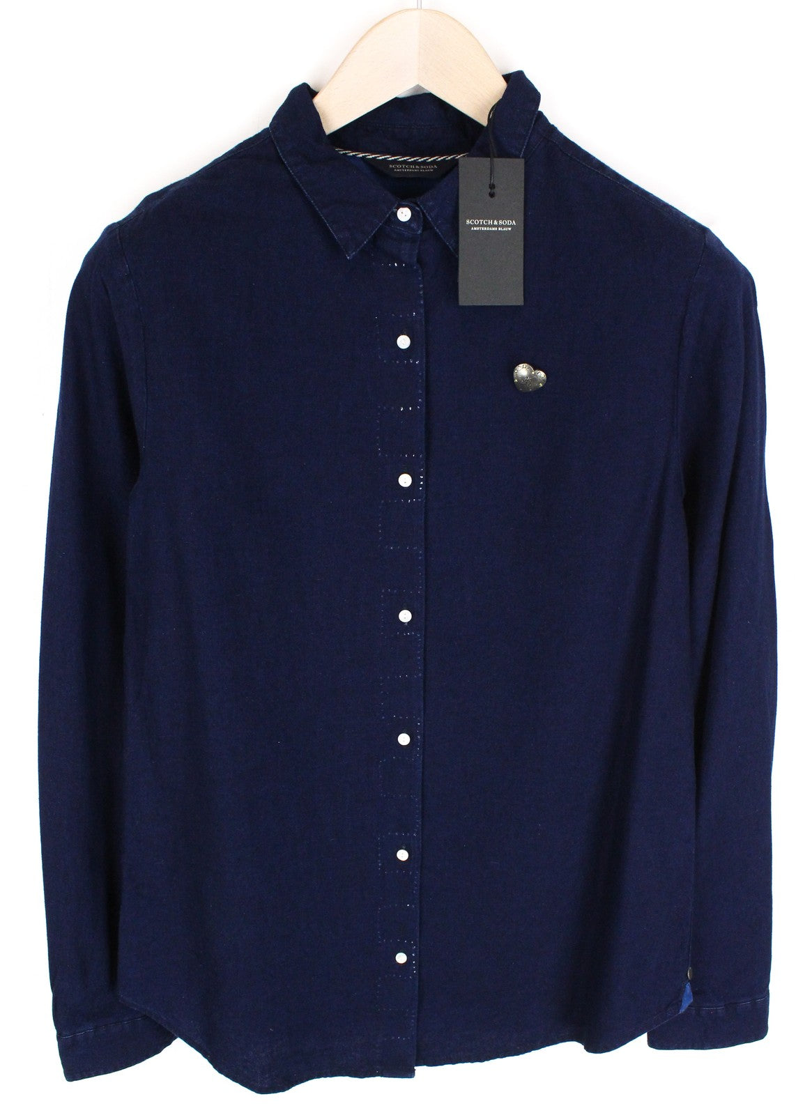 SCOTCH & SODA Ams Blauw Men's ~M Blue Denim Shirt Long Sleeve Button-Up