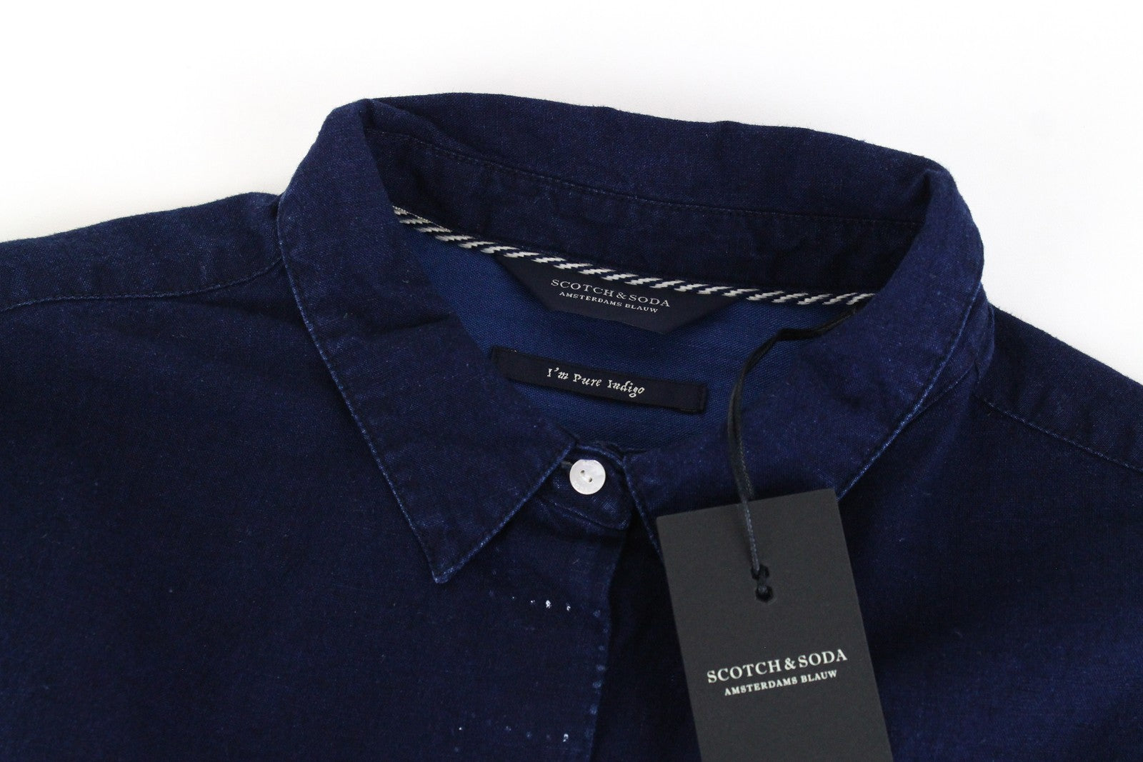 SCOTCH & SODA Ams Blauw Men's ~M Blue Denim Shirt Long Sleeve Button-Up