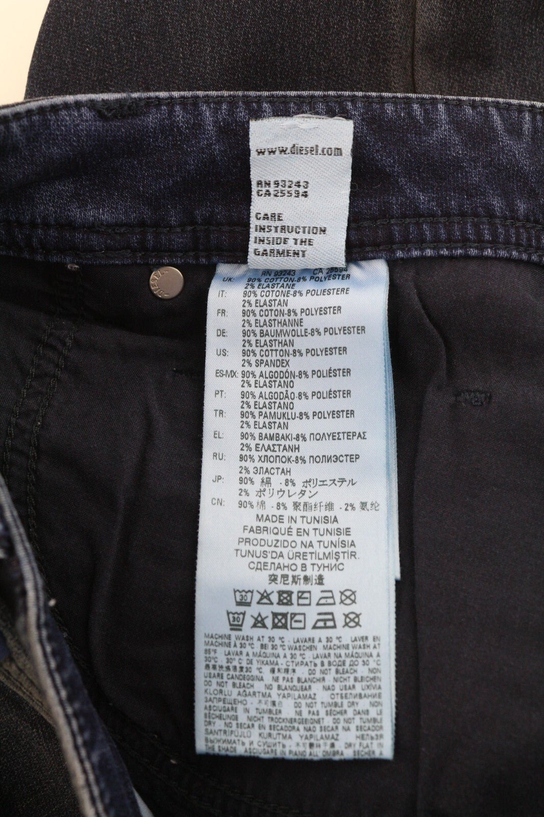 DIESEL Krooley CB-NE 069HY vyriški džinsai W26 sportiniai jogg siaurėjantys mėlyni tamprūs 