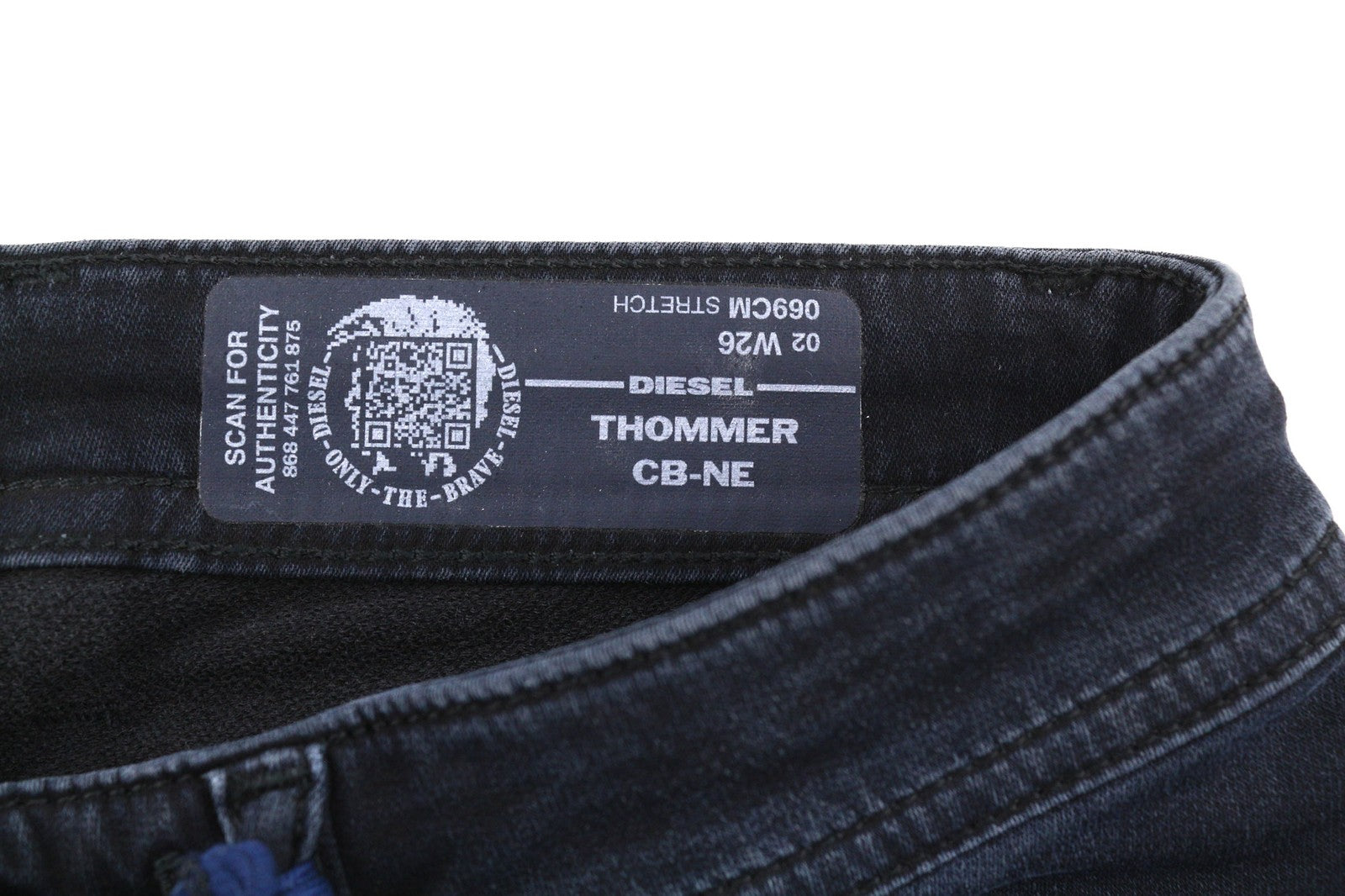 DIESEL Thommer CB-NE 069CM vyriški džinsai W26 Sweat Jogg ploni tamsiai mėlyni, elastingi 