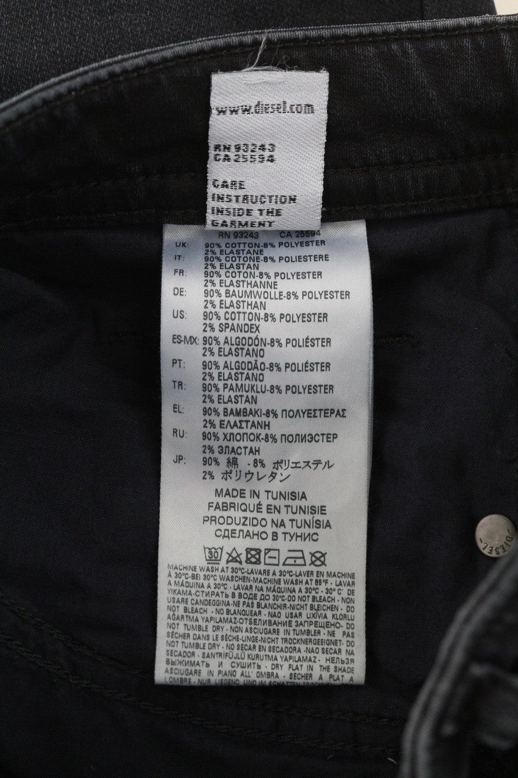 DIESEL Thommer CB-NE 069CM vyriški džinsai W26 Sweat Jogg ploni tamsiai mėlyni, elastingi 