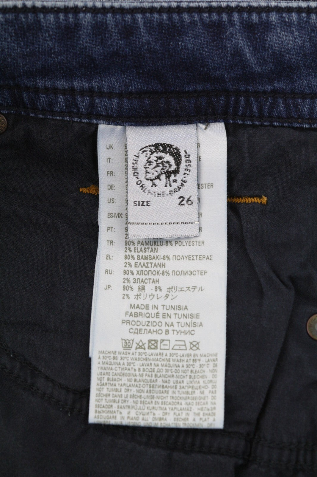 DIESEL Thommer CB-NE 0699Y Mens Jeans W26 Sweat Jogg Slim Blue Stretchy Washed