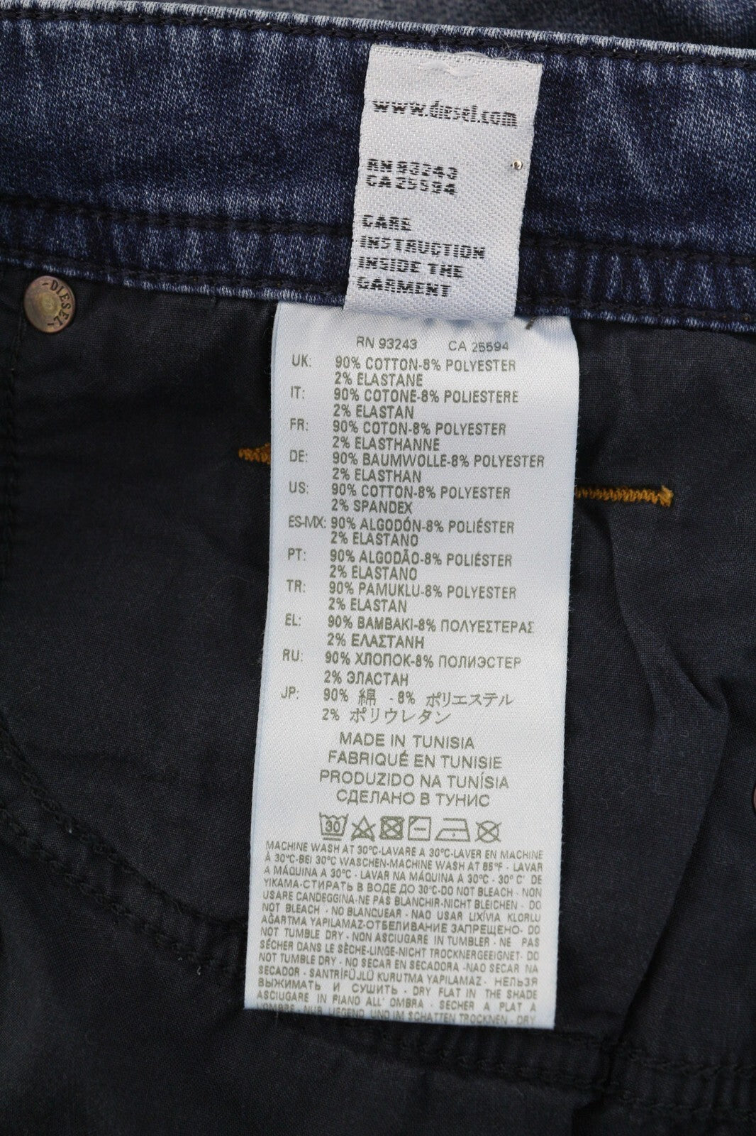 DIESEL Thommer CB-NE 0699Y Mens Jeans W26 Sweat Jogg Slim Blue Stretchy Washed