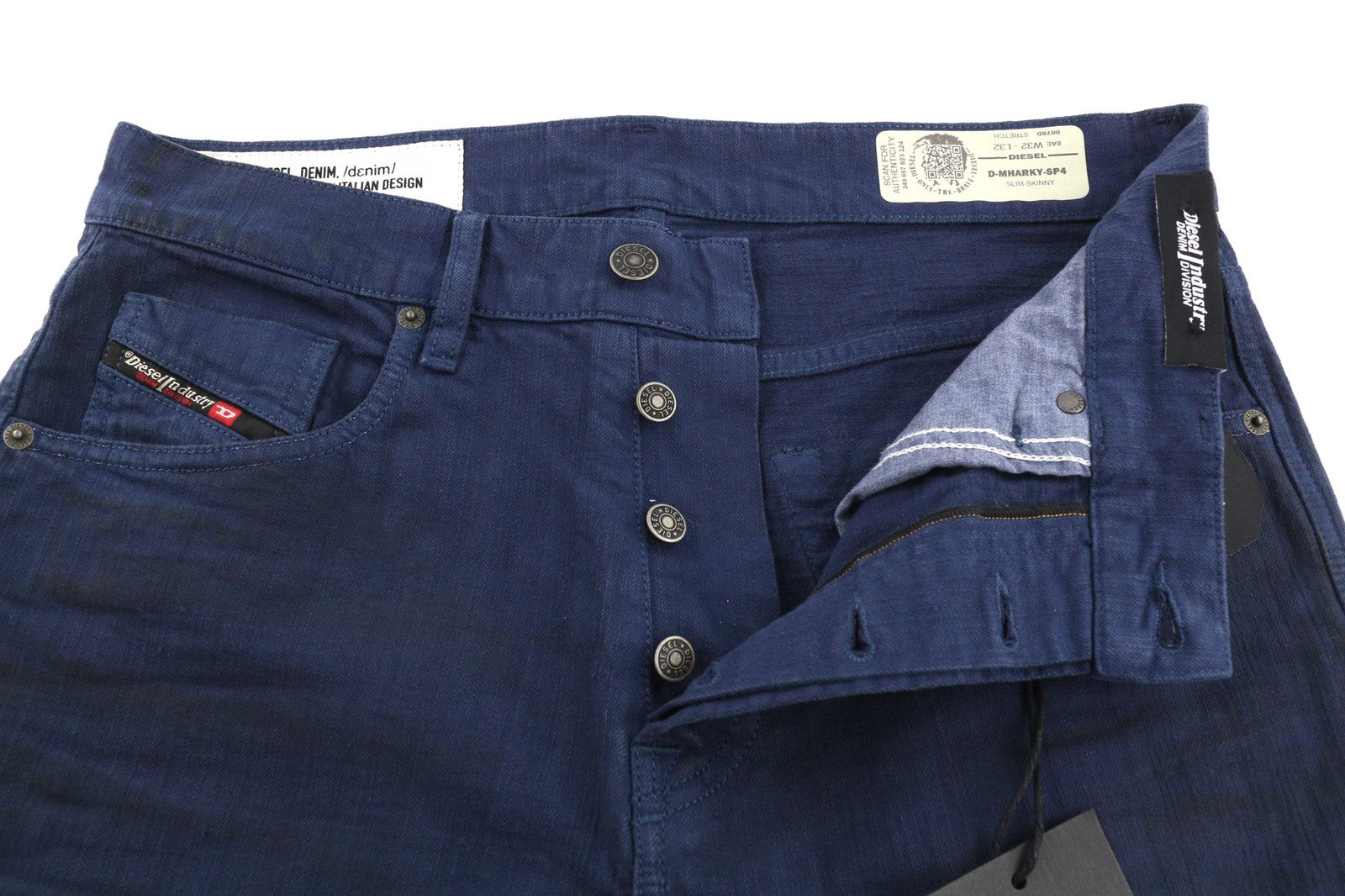 DIESEL D-Mharky-SP4 0078D Mens Jeans W32/L32 Slim Skinny  Blue Stretchy
