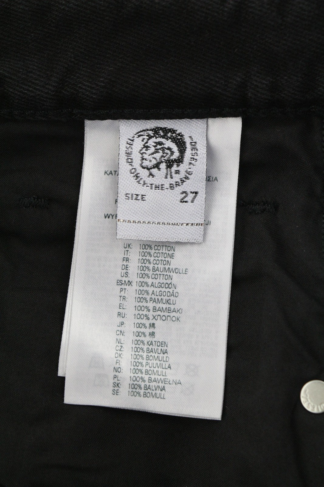 DIESEL D-Reggy 009RL Womens Jeans W27/L30 Straight  Black  Cotton Casual