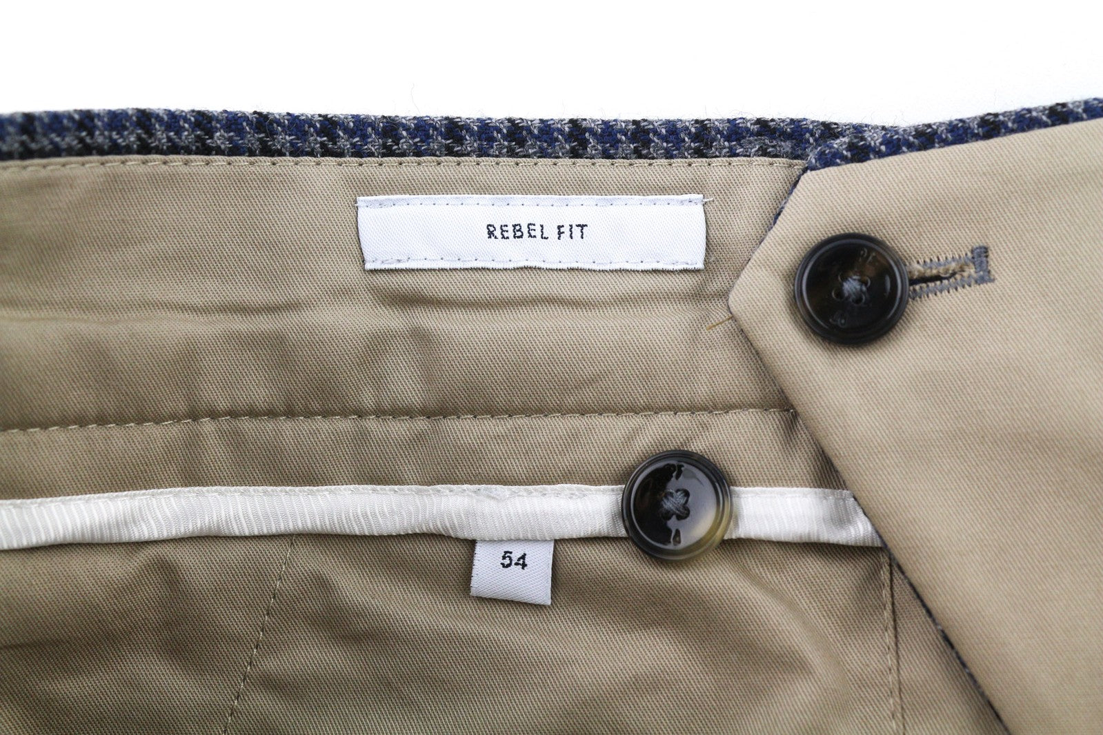 PT TORINO vyriškos kelnės 54 W39 Rebel mėlyna pilka raštuota grynos vilnos klostuota suknelė 